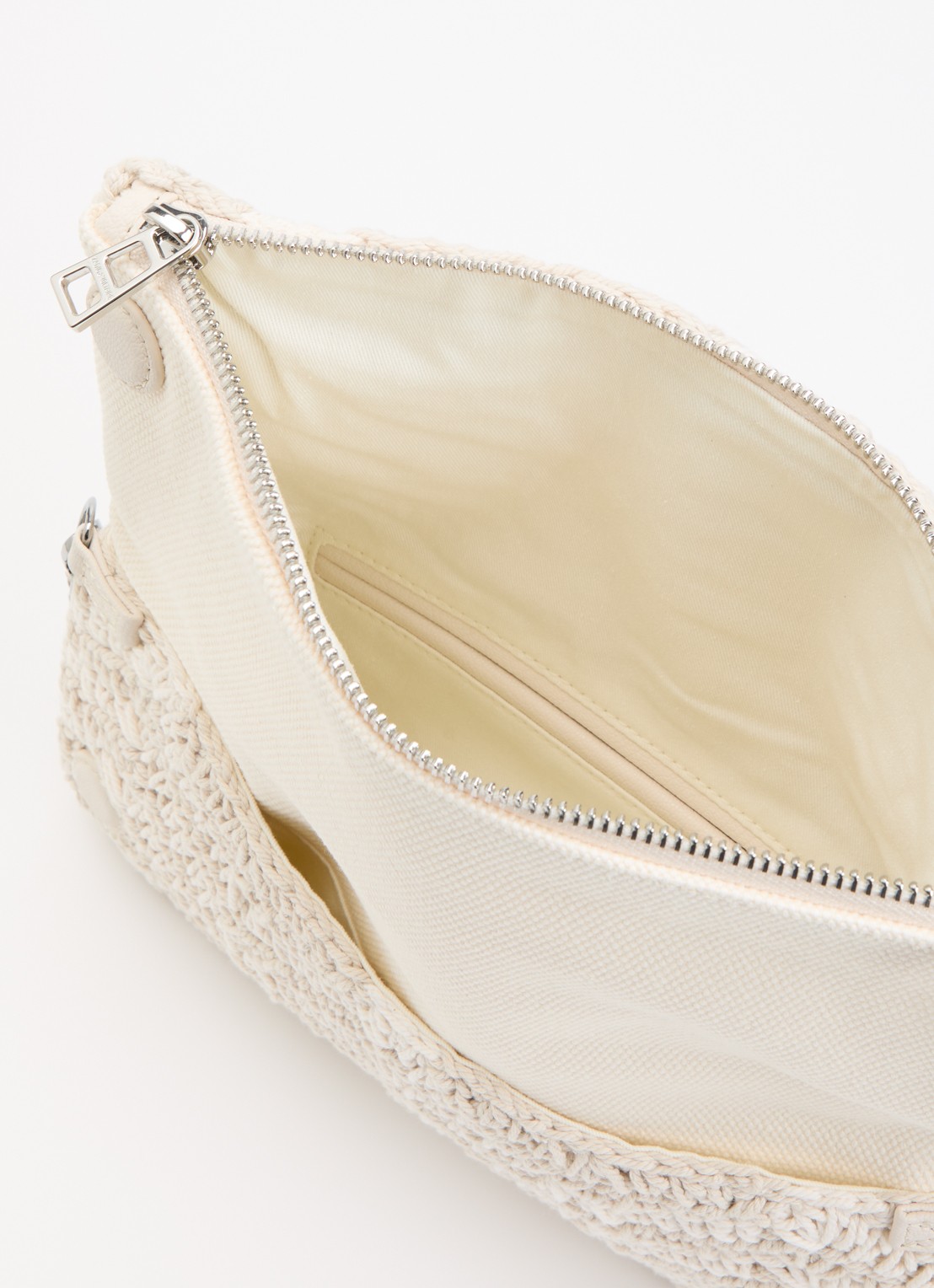Zadig&Voltaire Rock macramé clutch met afneembare schouderriem  - detail 2 ivoor