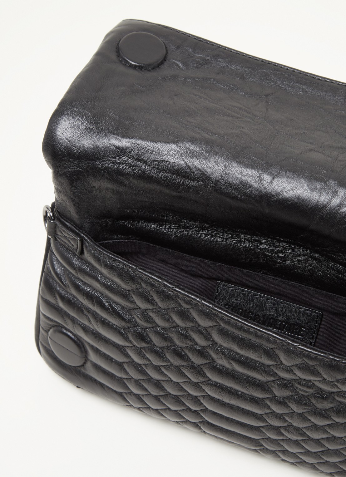 Zadig&Voltaire Rock Matelasse clutch van quilted lamsleer  - detail 3 zwart