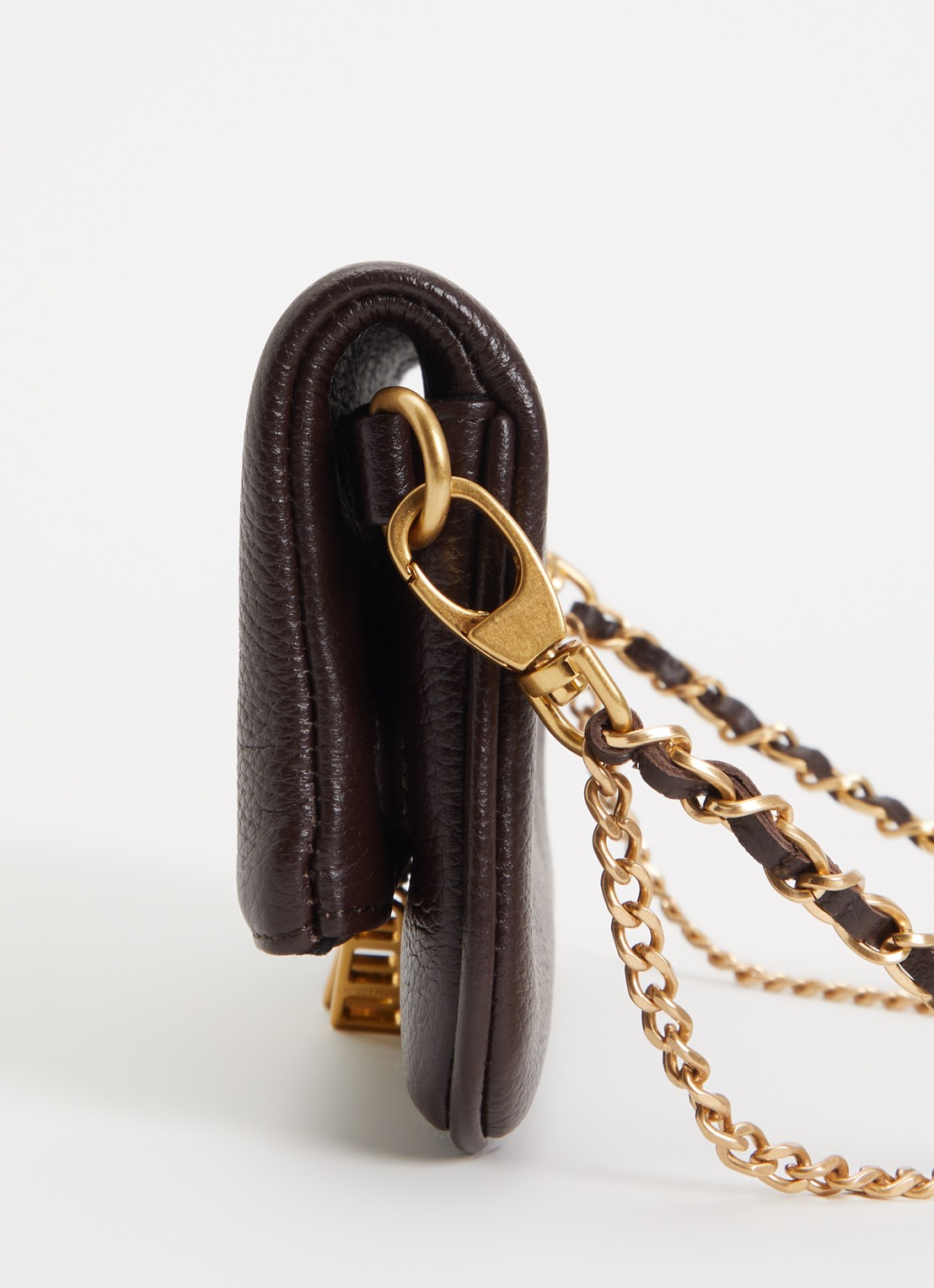 Zadig&Voltaire Rock Mini clutch van leer met afneembare schouderriem - detail 3 bruin