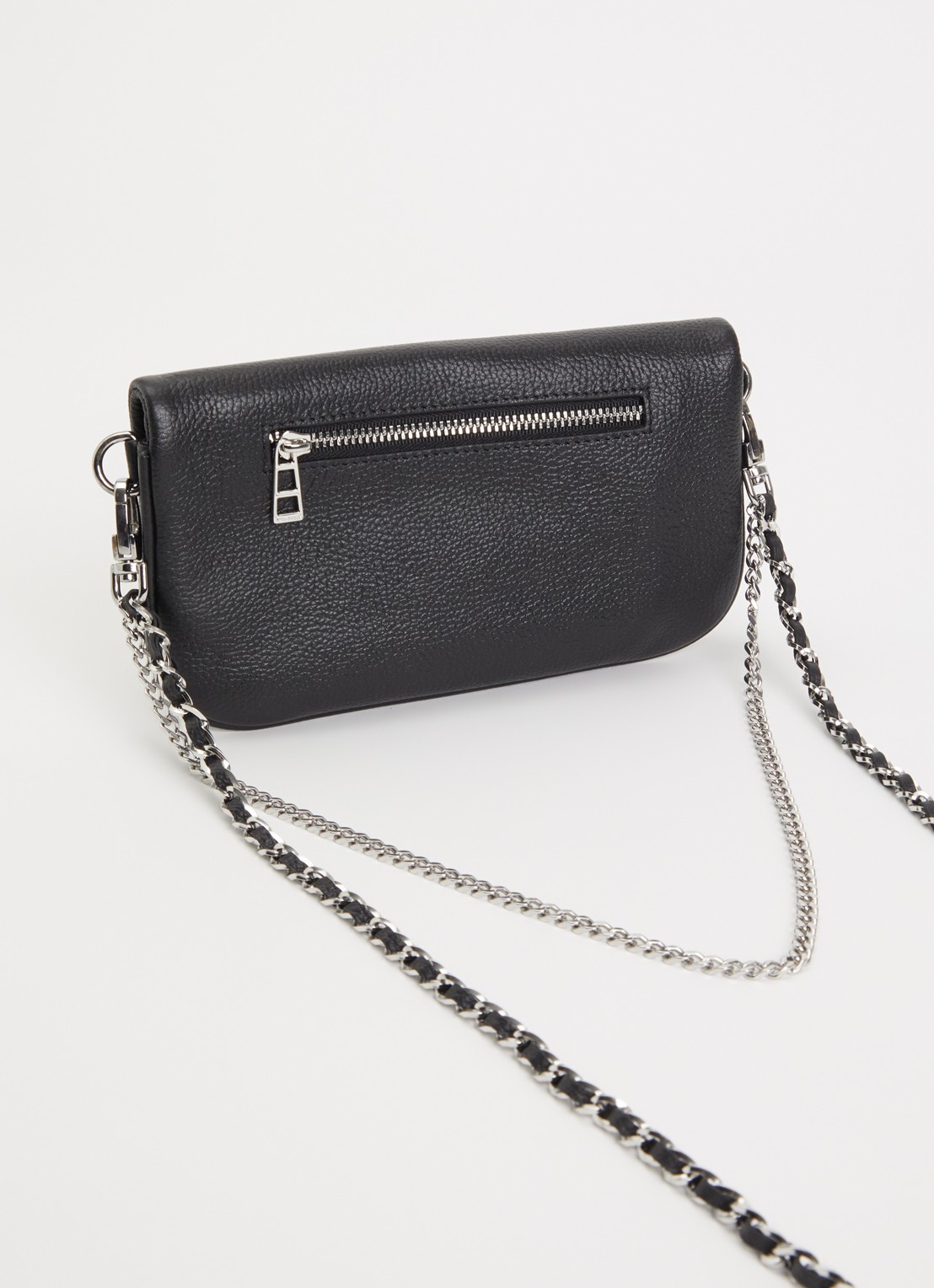 Zadig&Voltaire Rock Mini clutch van leer - achterkant 5 zwart