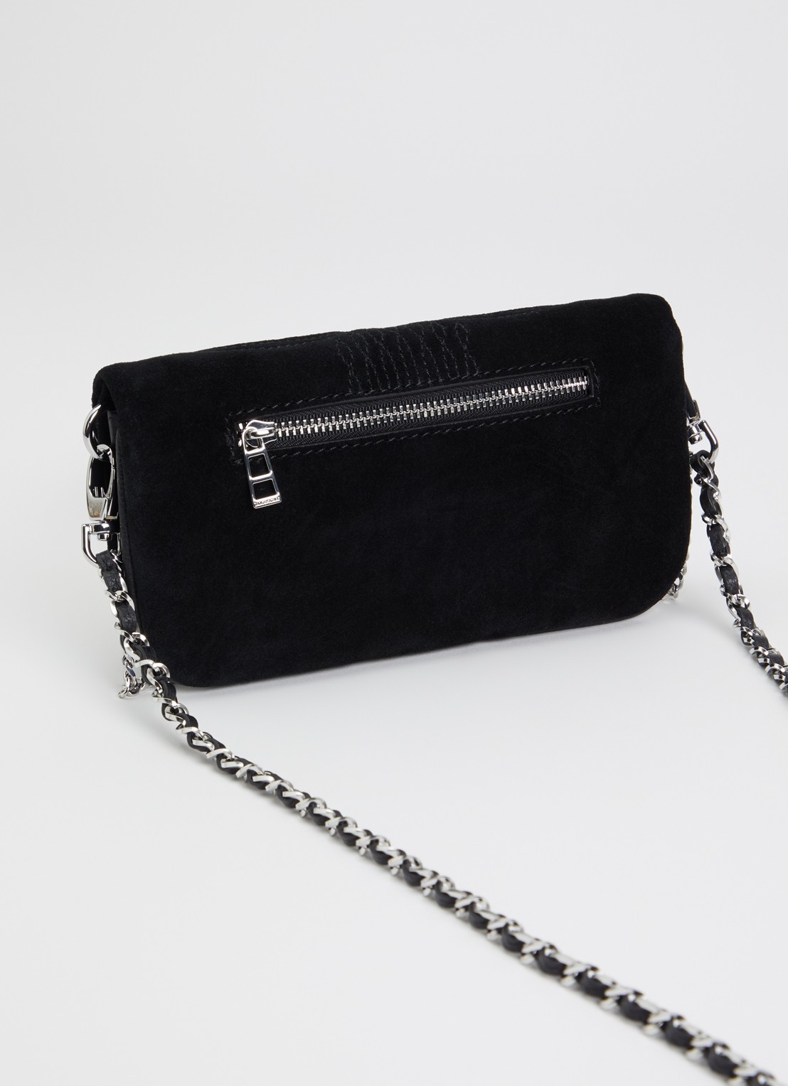 Zadig&Voltaire Rock Mini clutch van suède - achterkant zwart