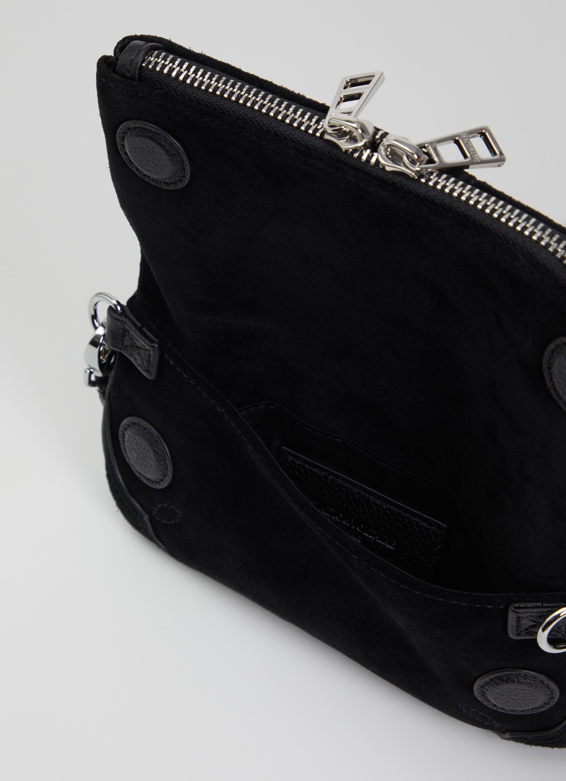 Zadig&Voltaire Rock Mini clutch van suède - detail 2 zwart