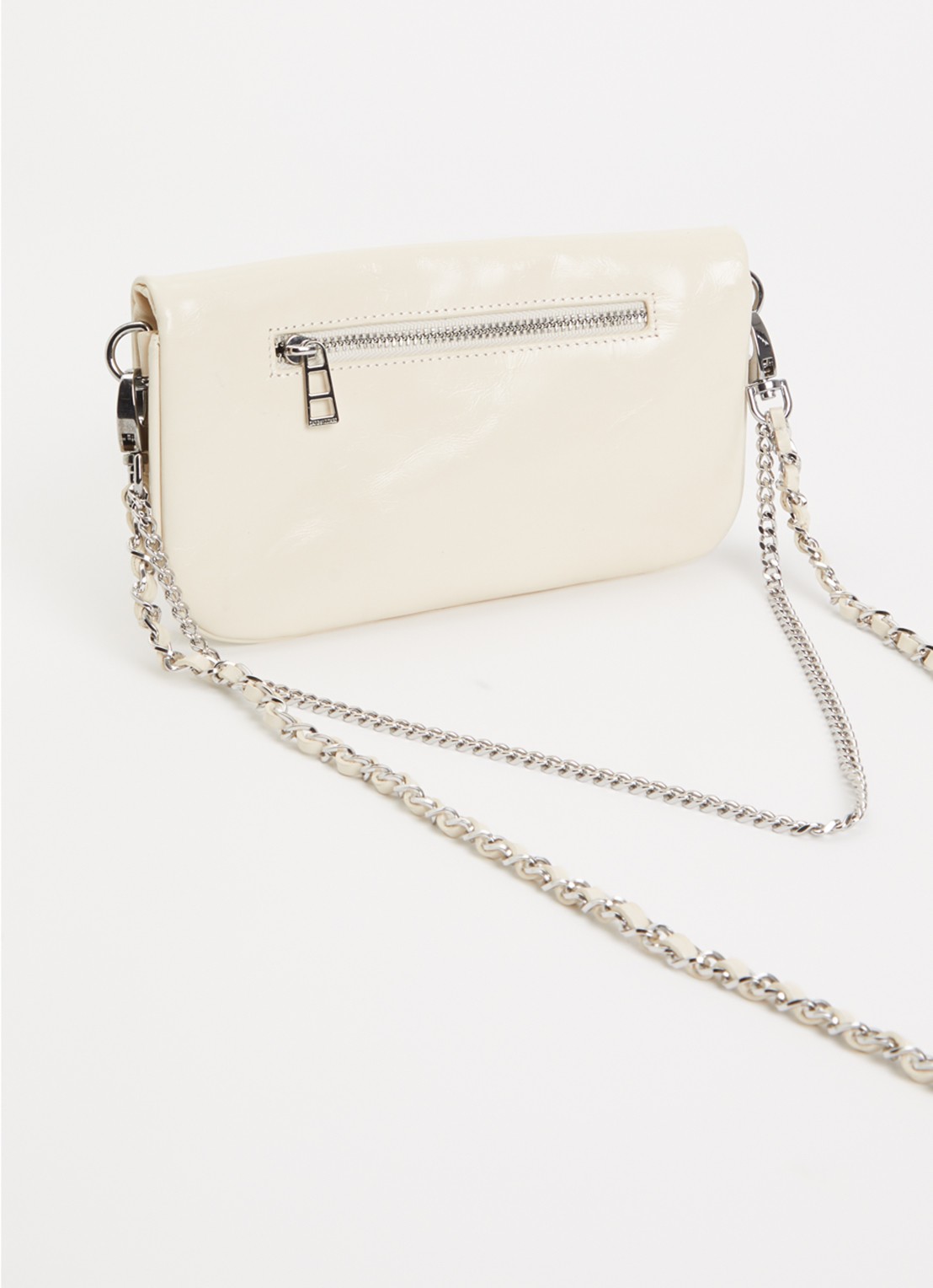 Zadig&Voltaire Rock Mini Tattoo clutch van leer - achterkant 4 ivoor