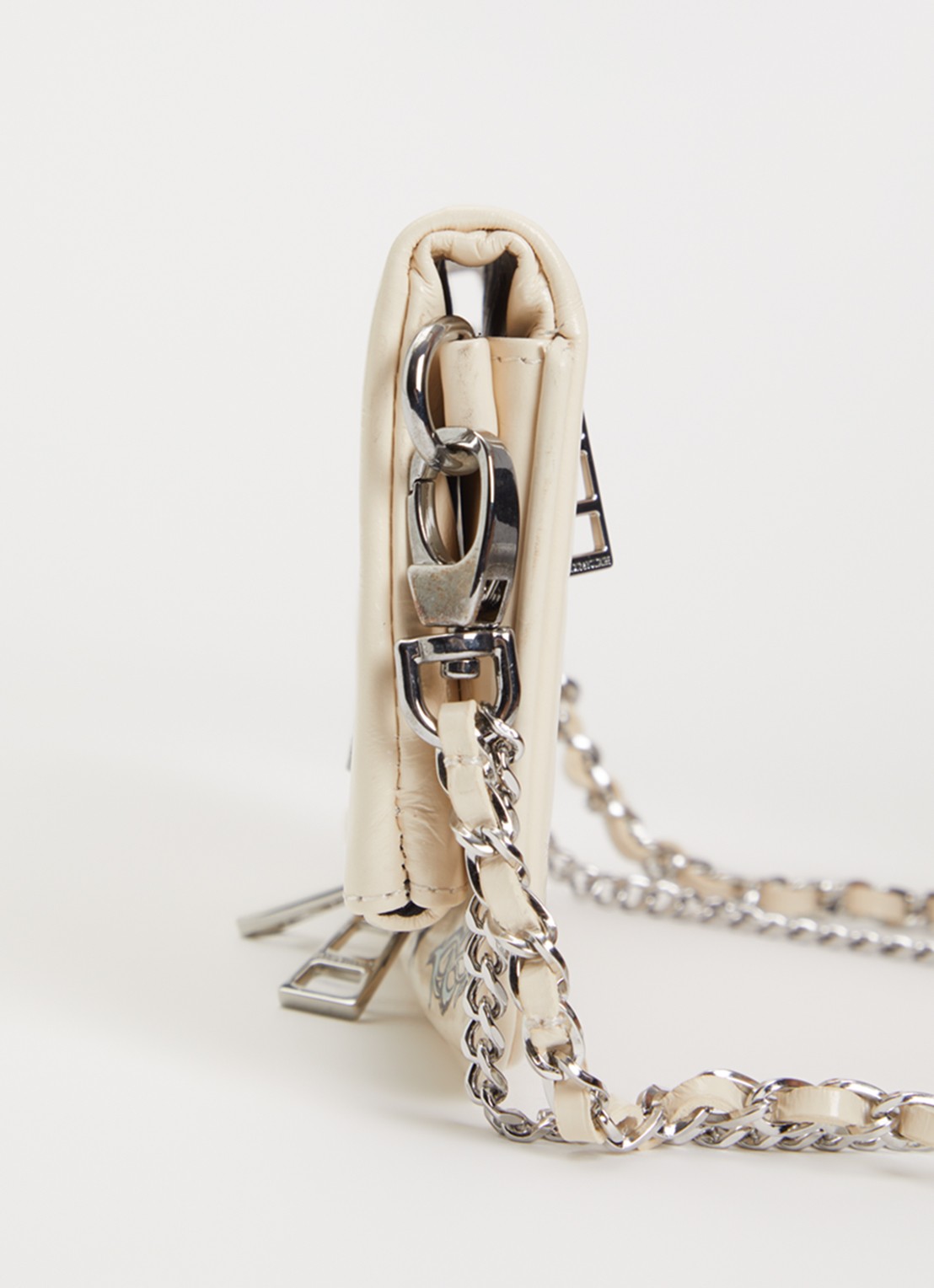 Zadig&Voltaire Rock Mini Tattoo clutch van leer - detail 2 ivoor