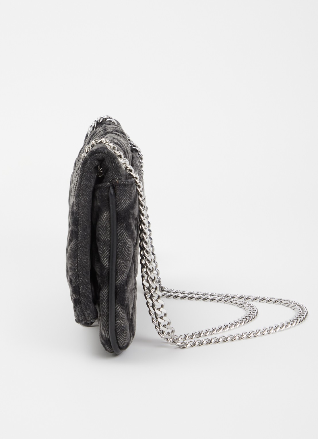 Zadig&Voltaire Rock Nano clutch van denim met afneembare schouderriem - detail 2 donkergrijs