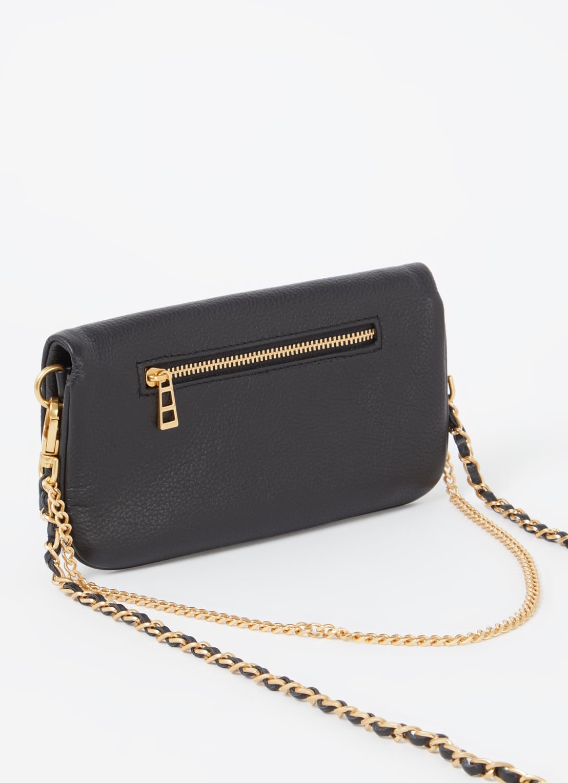 Zadig&Voltaire Rock Nano clutch van leer met afneembare schouderriem - achterkant zwart