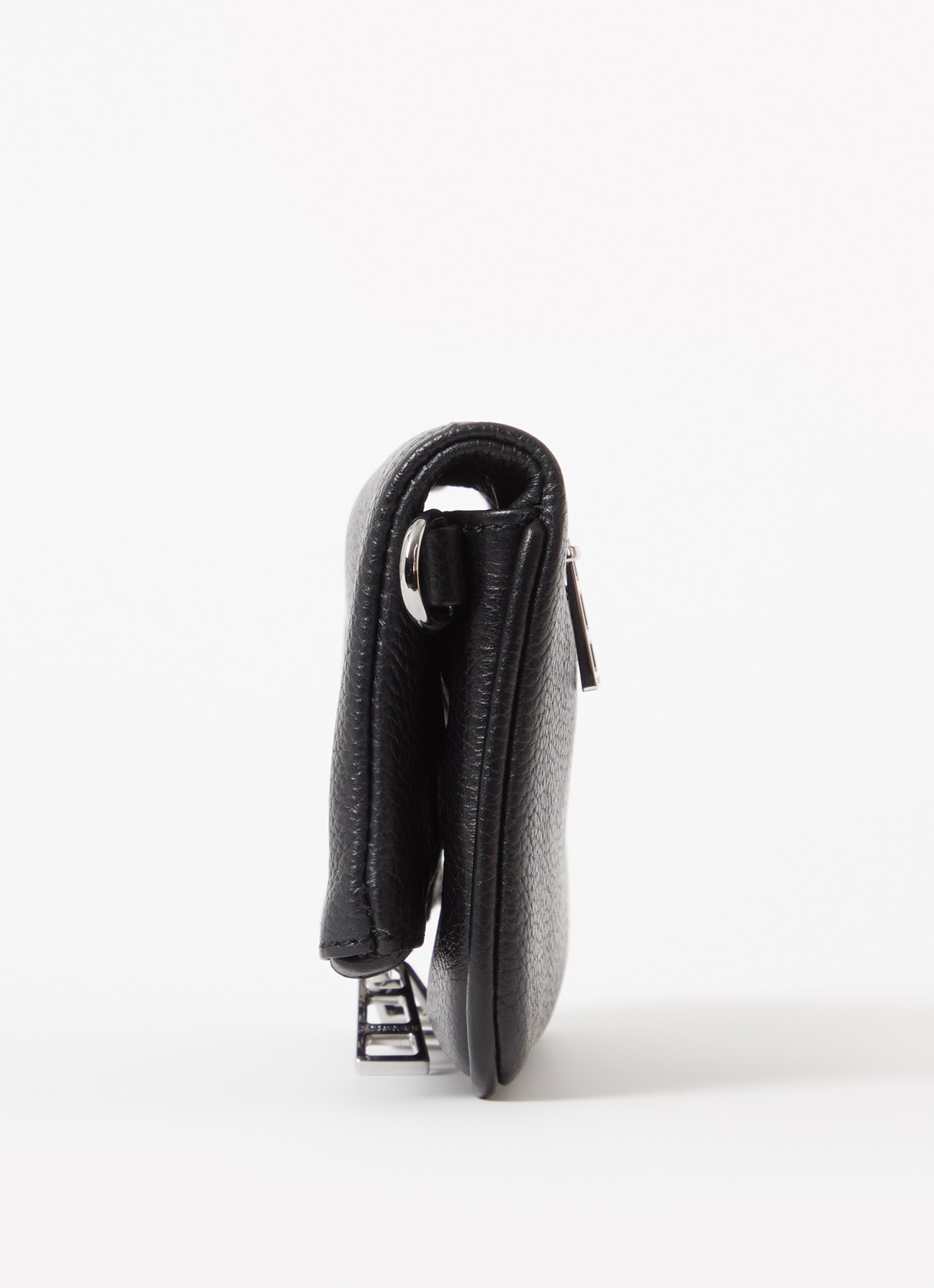 Zadig&Voltaire Rock Nano clutch van leer met afneembare schouderriem - detail 3 diepzwart