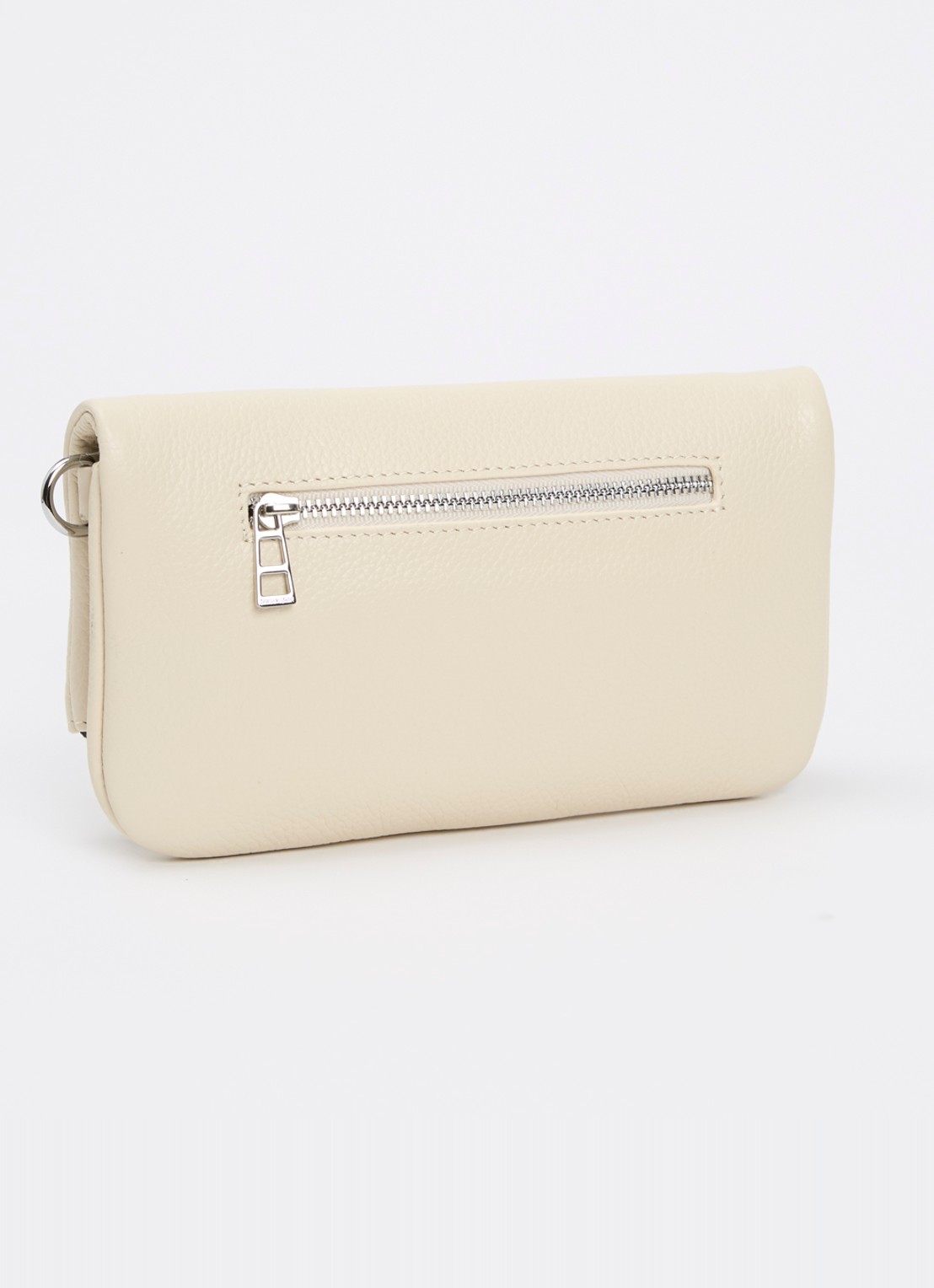 Zadig&Voltaire Rock Nano clutch van leer met afneembare schouderriem - achterkant 7 creme