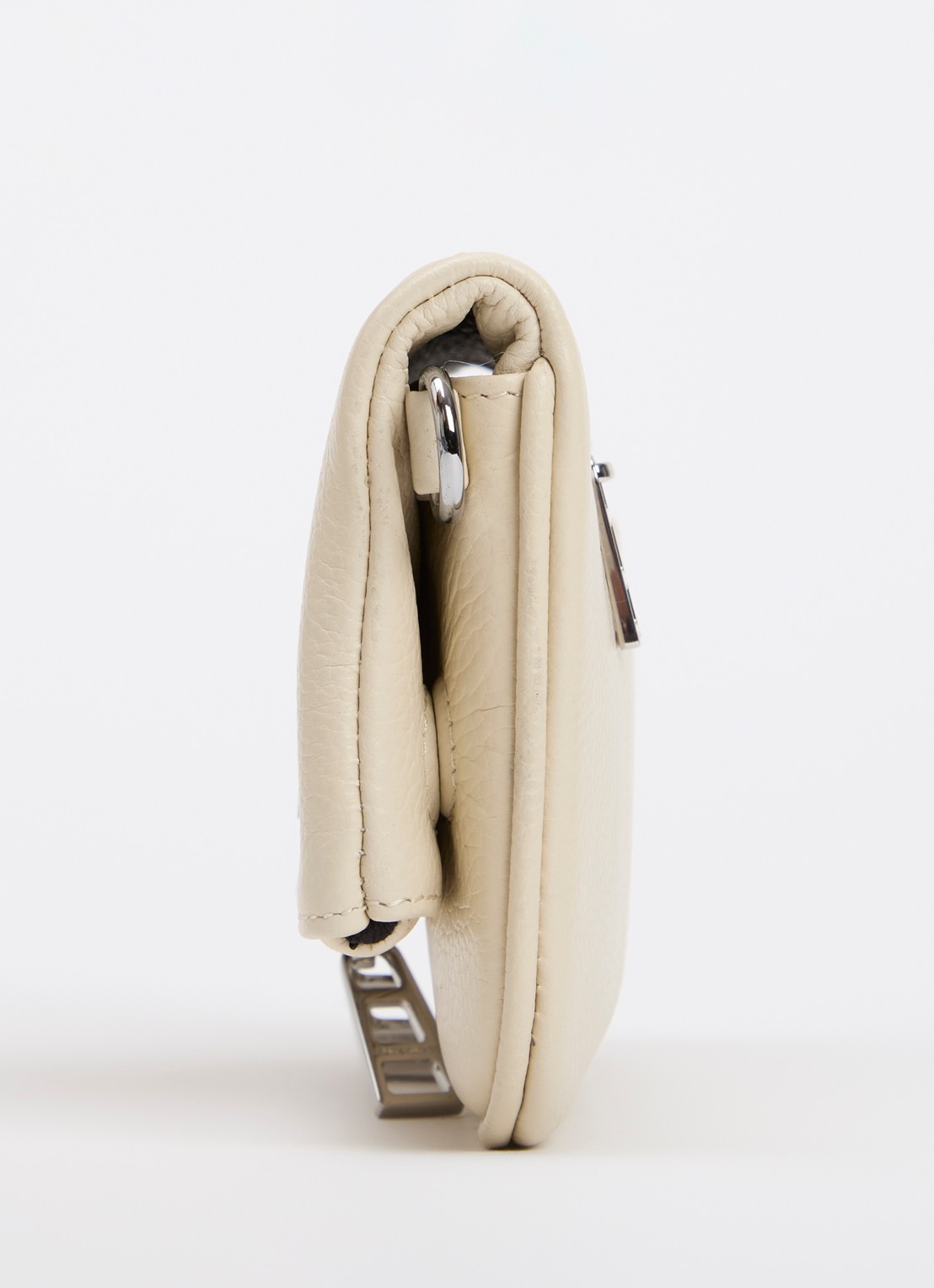 Zadig&Voltaire Rock Nano clutch van leer met afneembare schouderriem - detail 2 creme