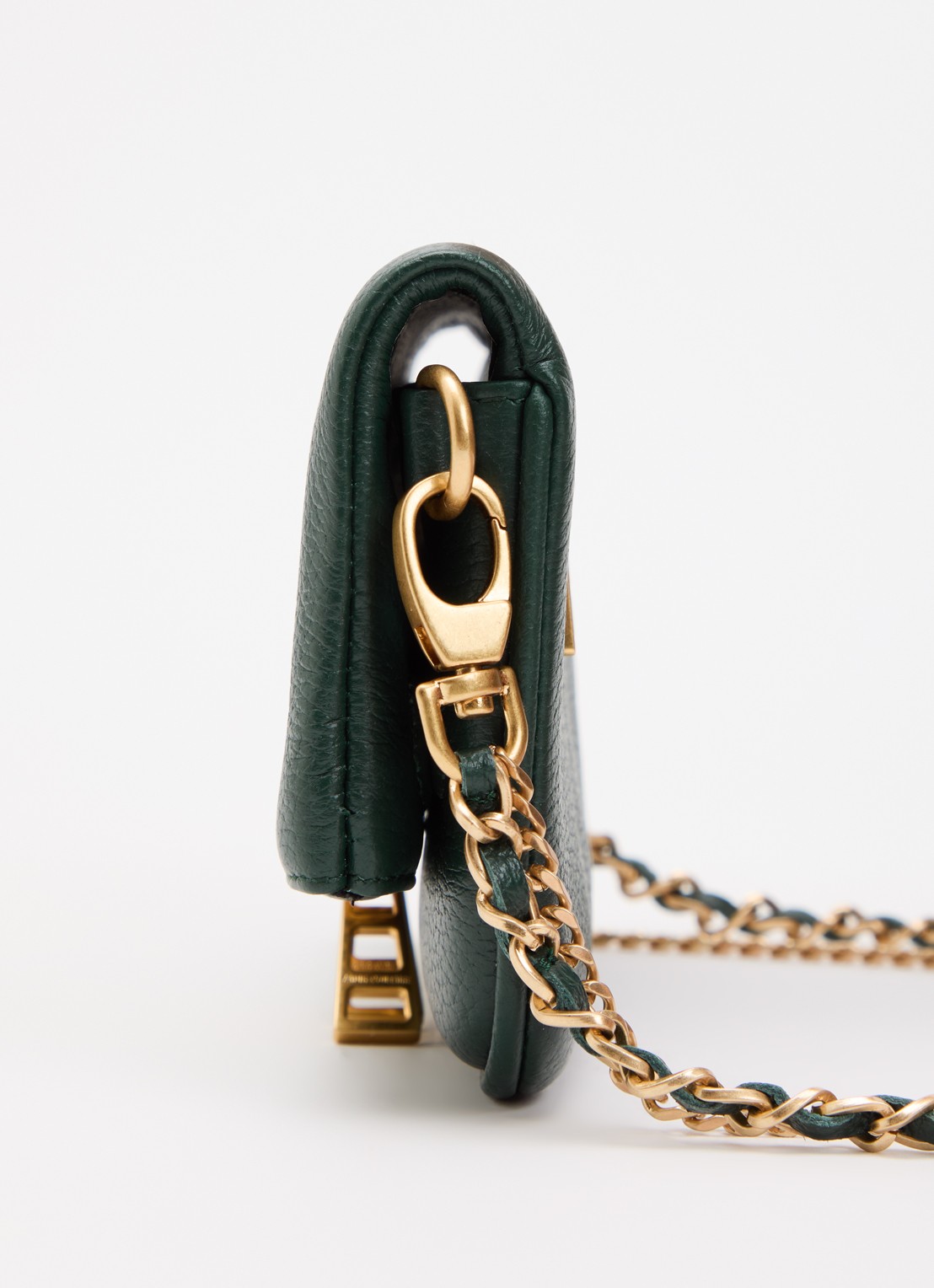 Zadig&Voltaire Rock Nano clutch van leer met afneembare schouderriem - detail 3 groen