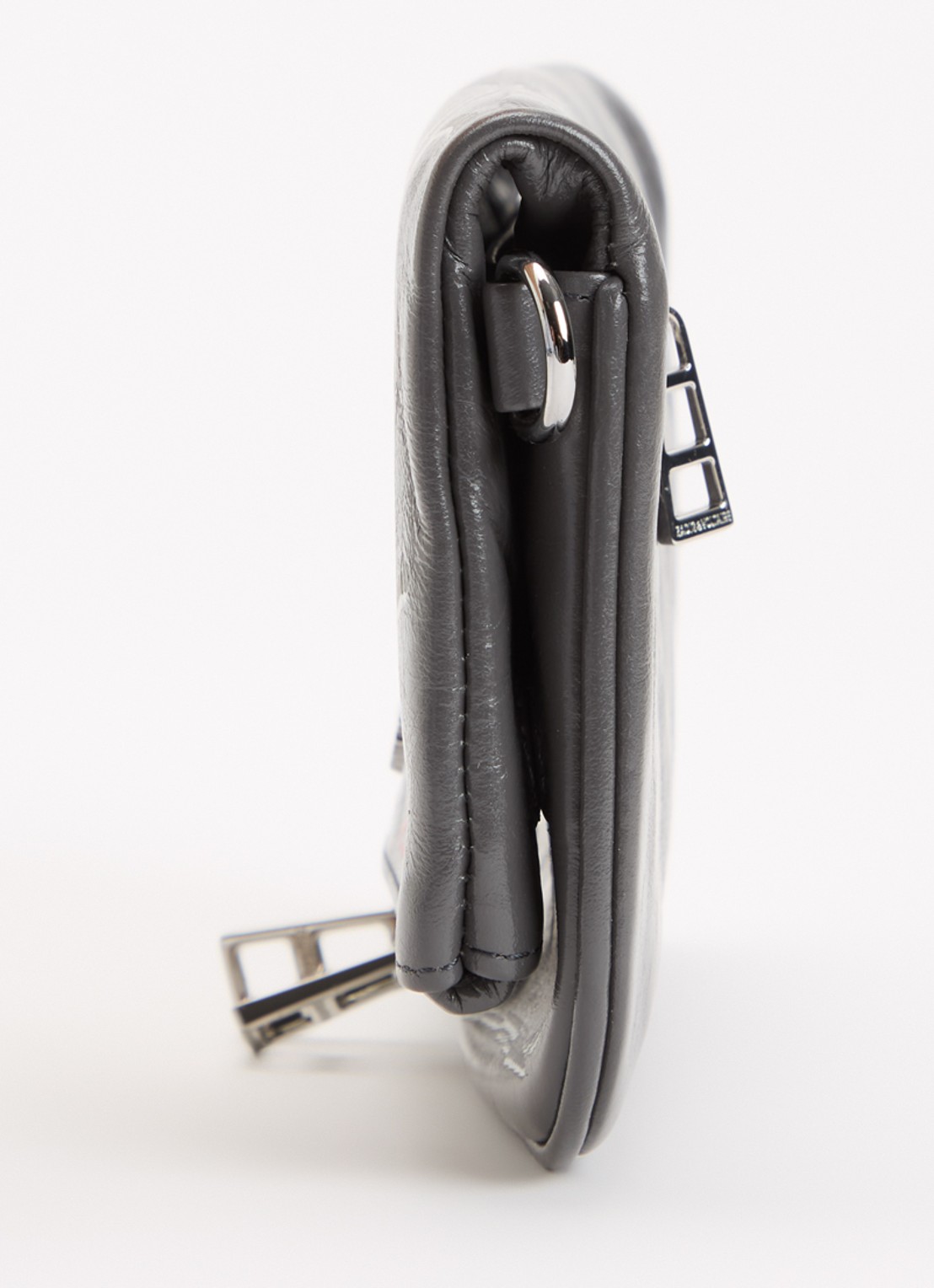 Zadig&Voltaire Rock Nano Humberto clutch van leer  - detail 3 donkergrijs
