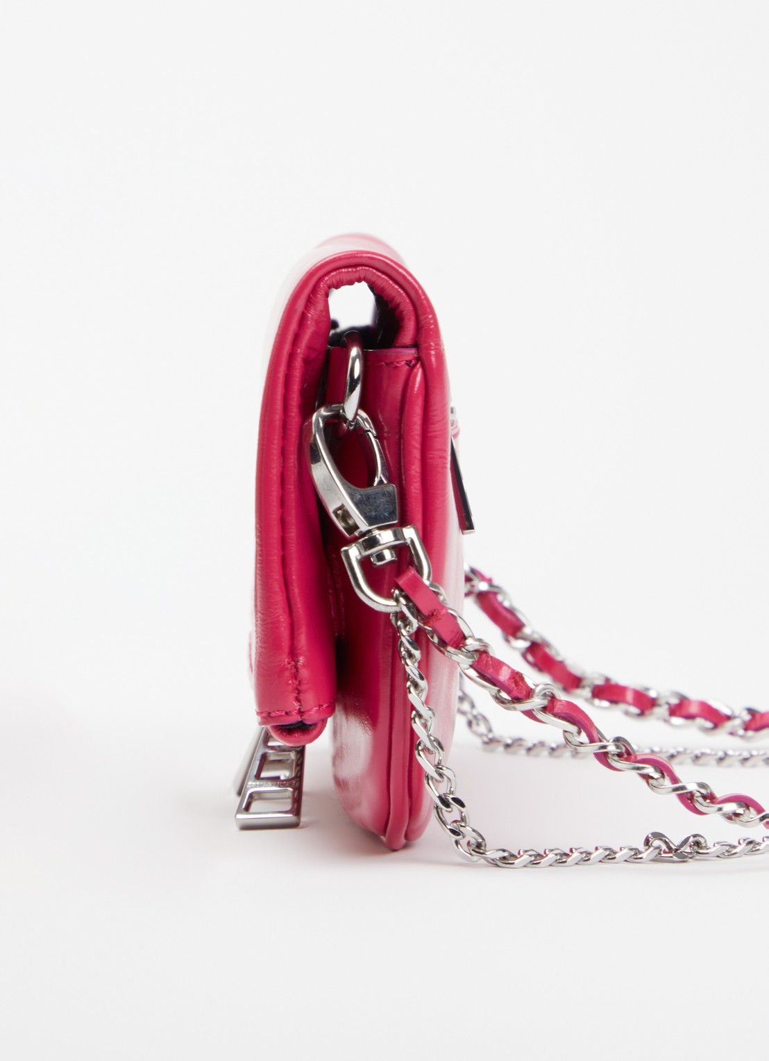 Zadig&Voltaire Rock Nano Vintage Metal clutch van leer  - detail 2 roze