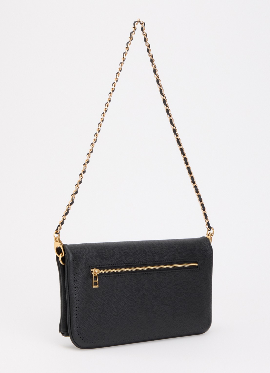 Zadig&Voltaire Rock Perforated clutch van leer met afneembare schouderriem - achterkant 2 zwart