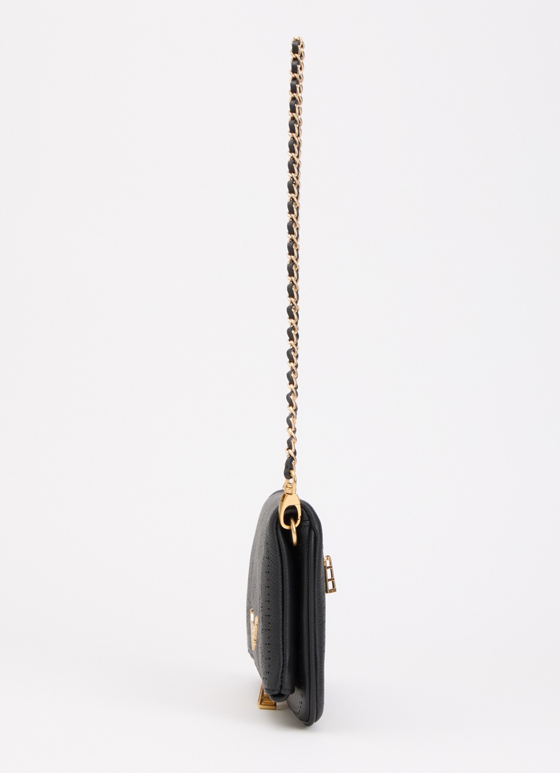 Zadig&Voltaire Rock Perforated clutch van leer met afneembare schouderriem - detail 4 zwart