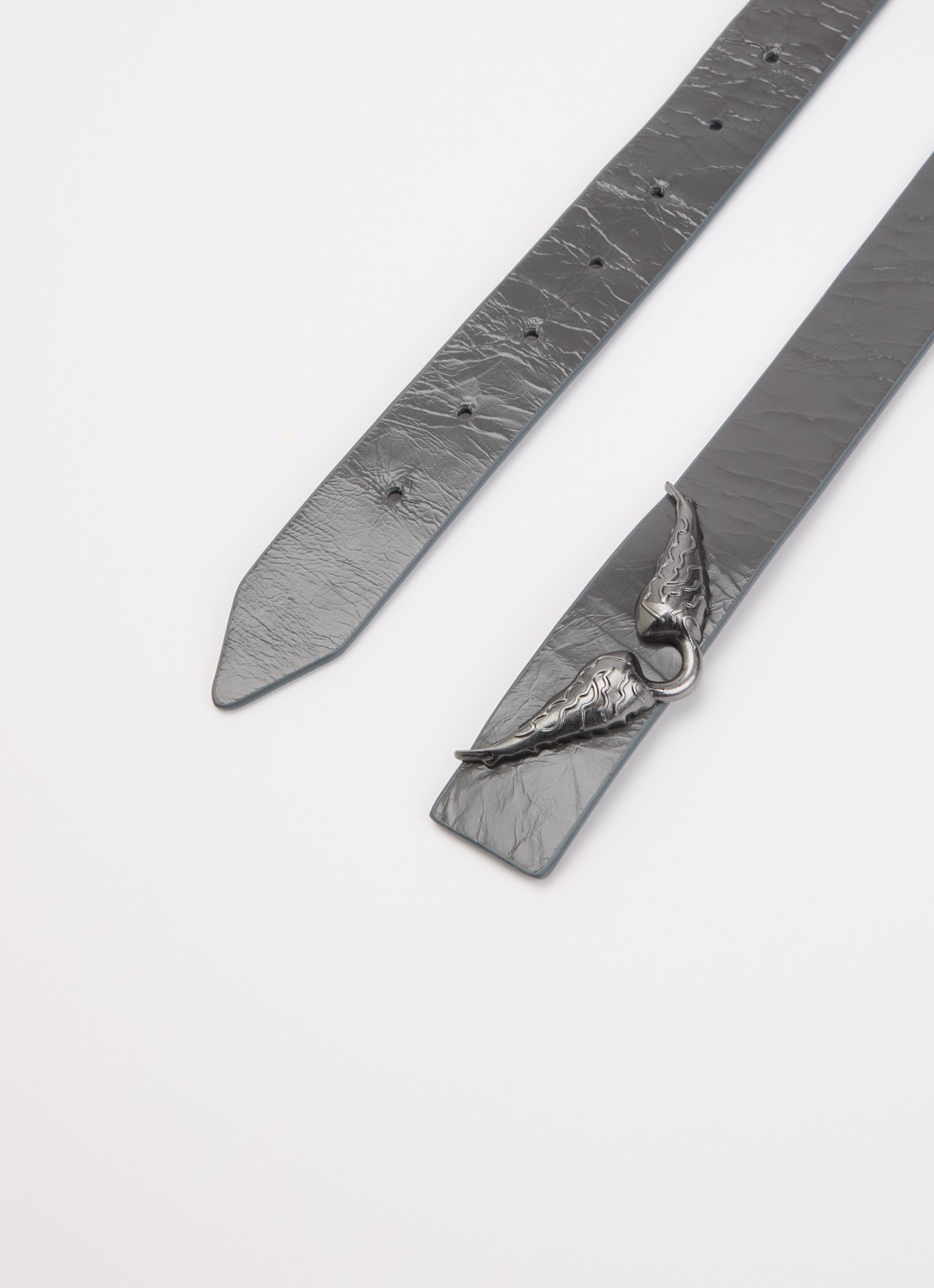 Zadig&Voltaire Rock Reversible riem van leer met logo - detail 2 grijs