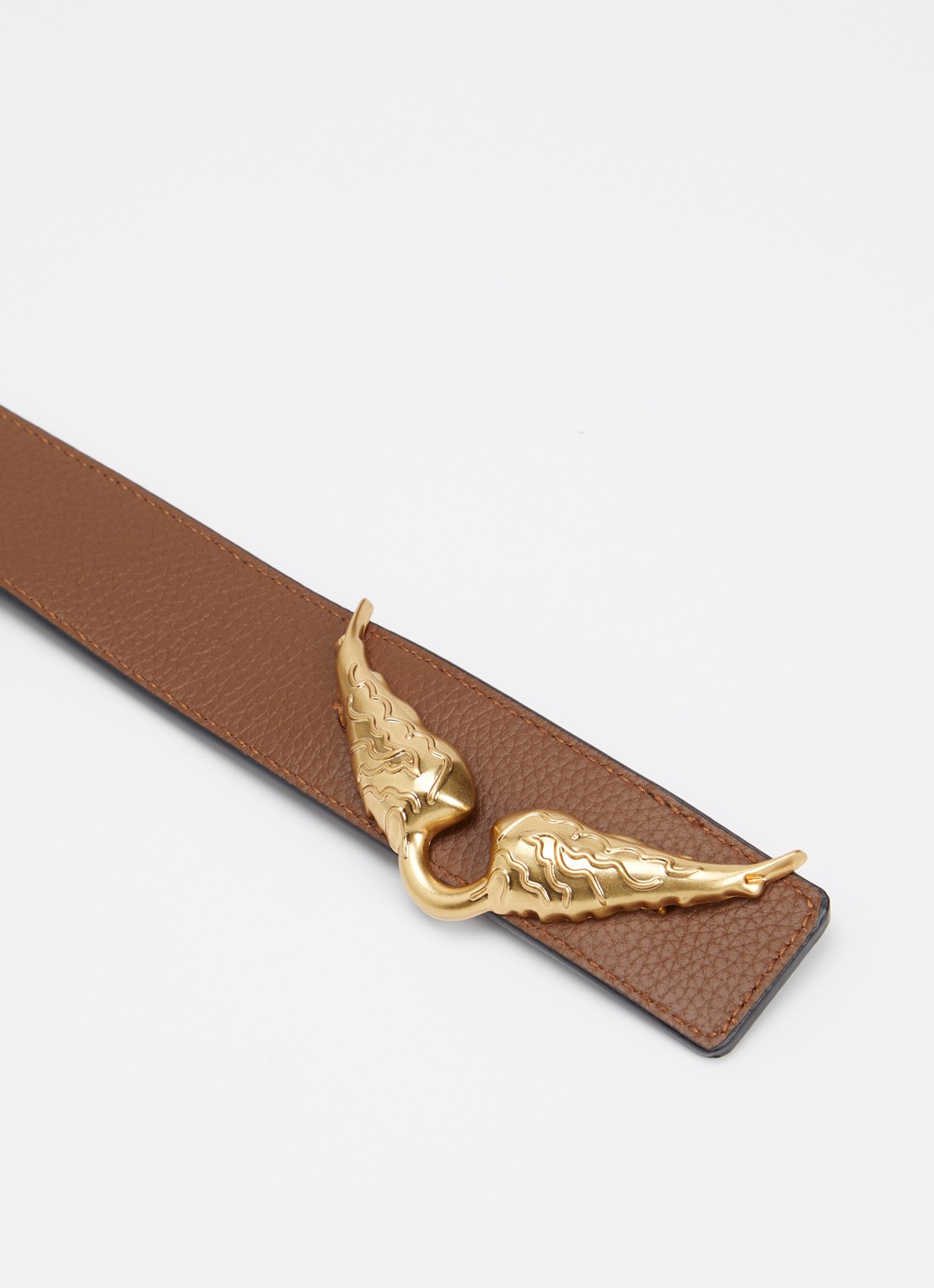 Zadig&Voltaire Rock reversible riem van leer - detail 3 cognac
