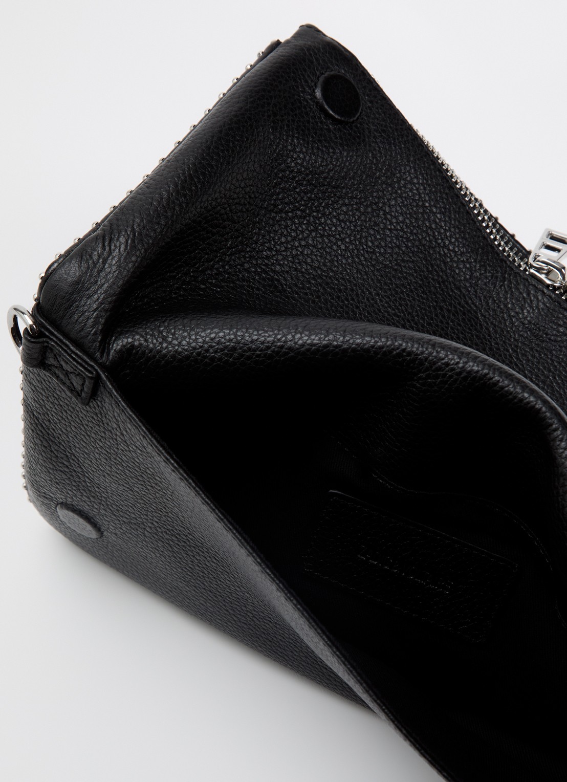 Zadig&Voltaire Rock schoudertas van leer met studs - detail 2 zwart