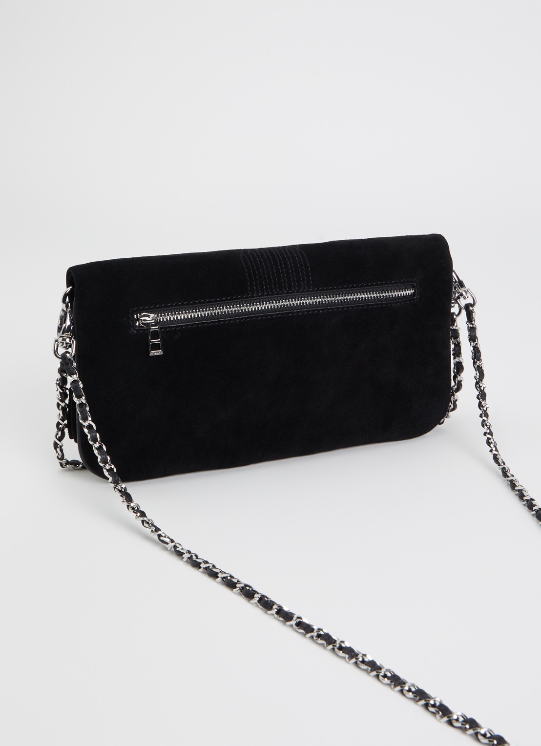 Zadig&Voltaire Rock Western clutch van suède - achterkant 5 zwart