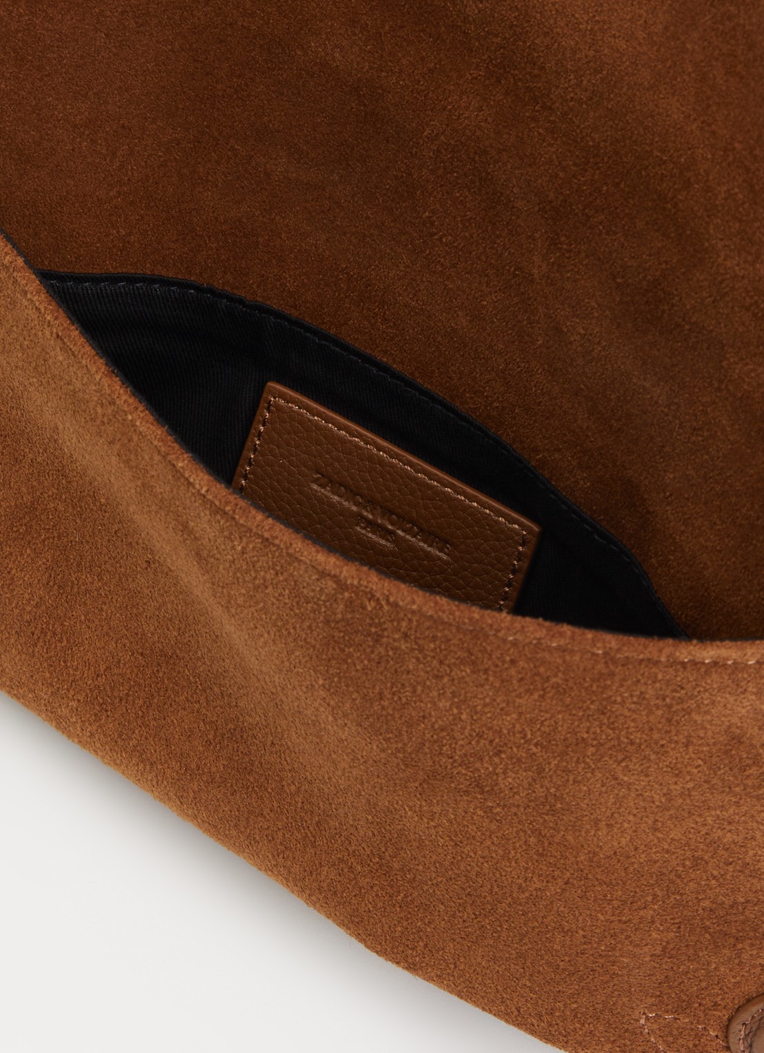 Zadig&Voltaire Rock Western clutch van suède - detail 2 cognac