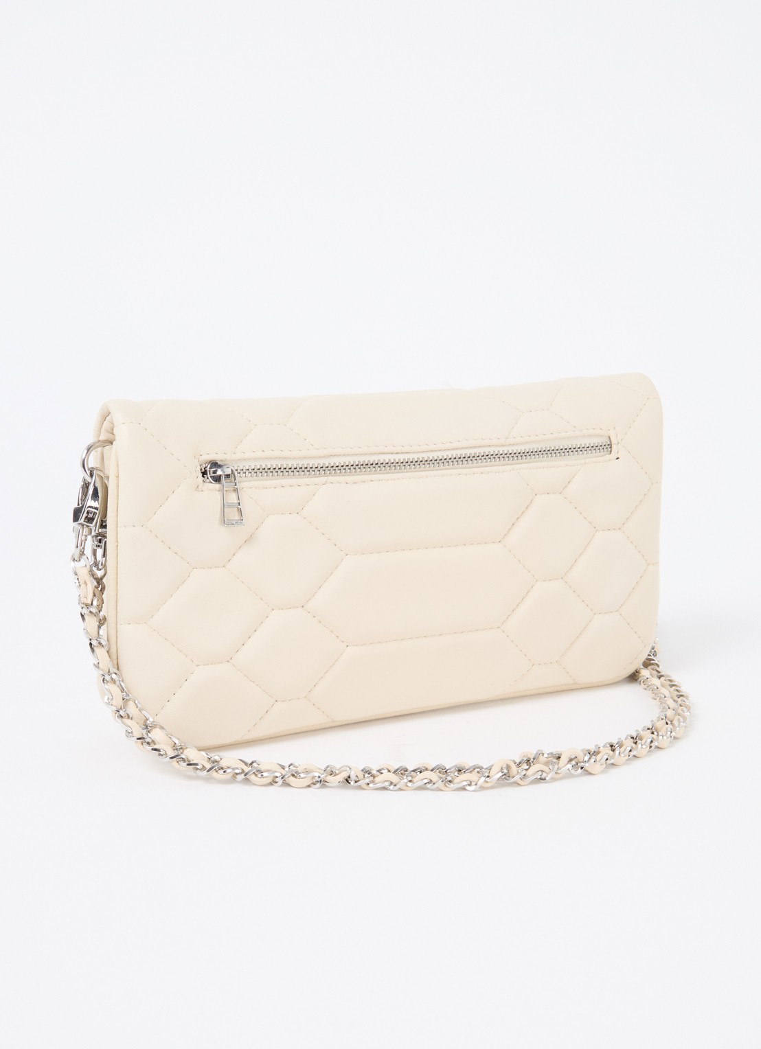 Zadig&Voltaire Rock XL schoudertas van leer - achterkant 6 creme