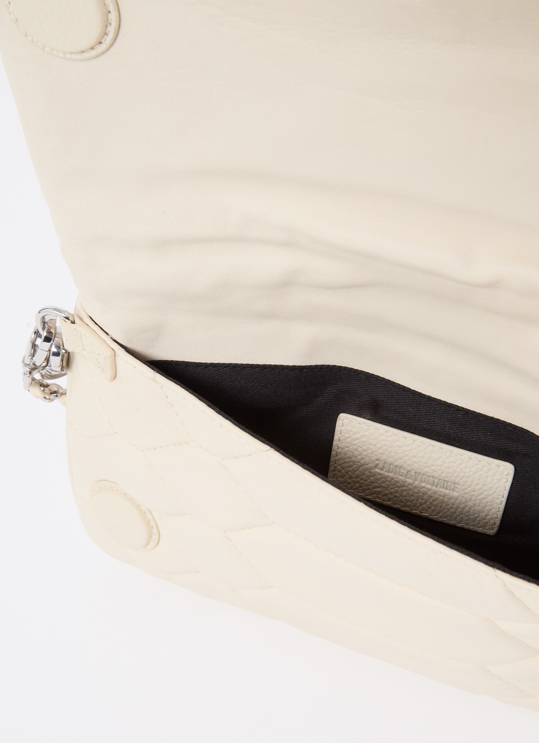 Zadig&Voltaire Rock XL schoudertas van leer - detail 4 creme