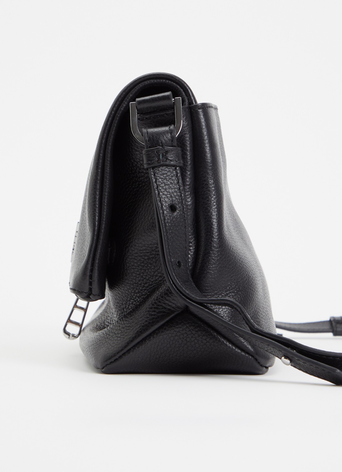 Zadig&Voltaire Rocky II schoudertas van leer met logo - detail 6 diepzwart