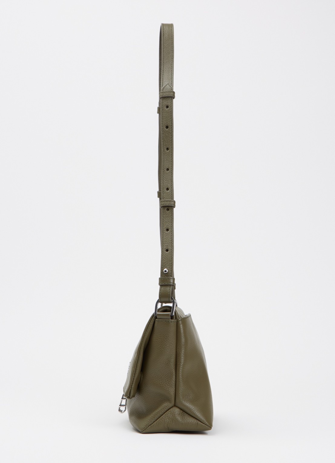 Zadig&Voltaire Rocky II schoudertas van leer met logo - detail 6 bronsgroen