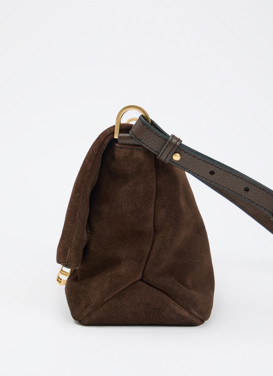 Zadig&Voltaire Rocky II schoudertas van suède met verstelbare schouderriem - detail 3 bruin