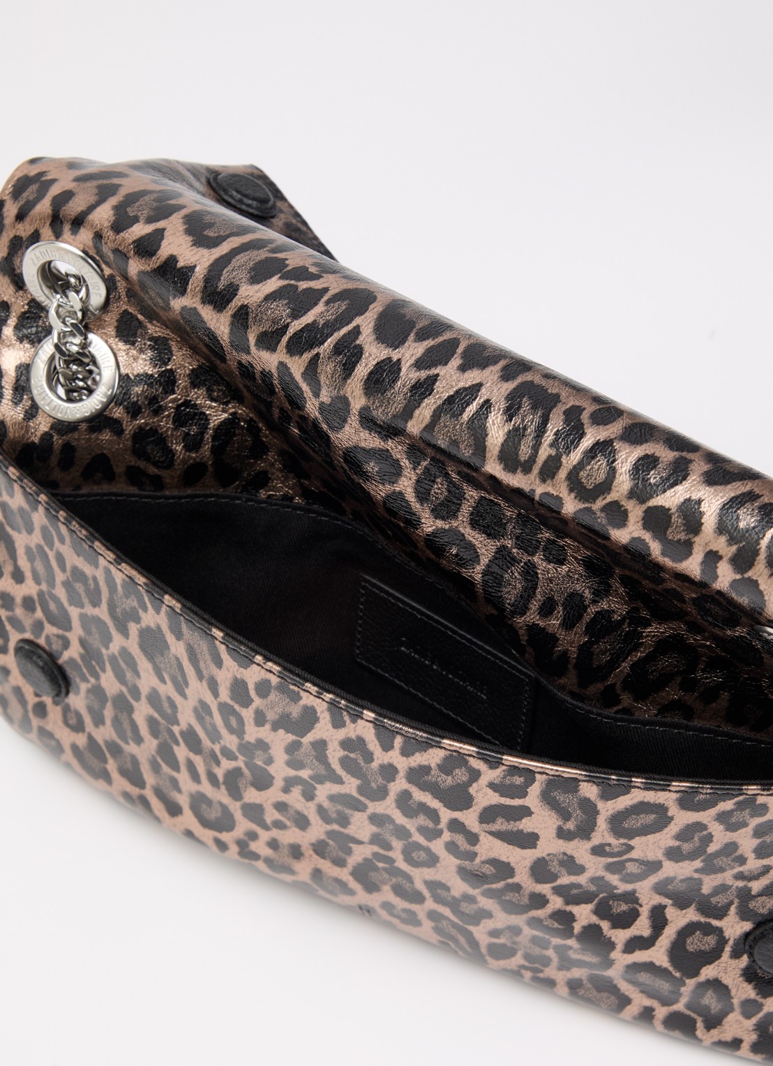 Zadig&Voltaire Rocky II schouderts met panterprint - detail bruin