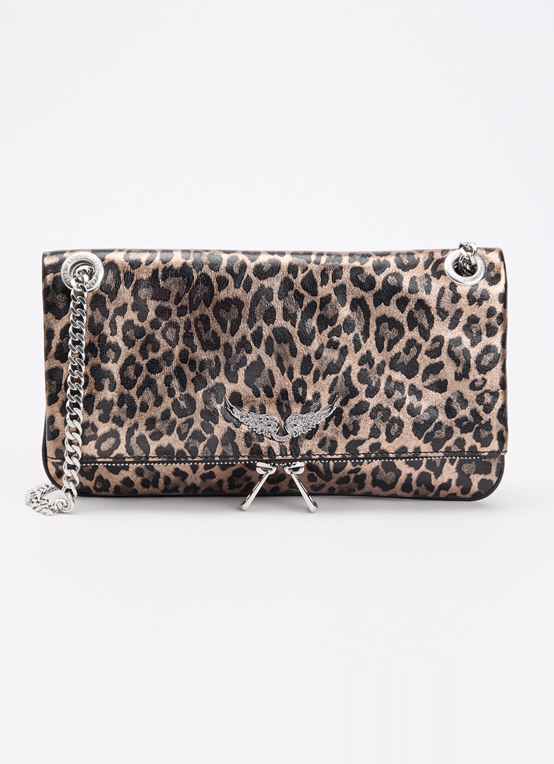 Zadig&Voltaire Rocky II schouderts met panterprint - voorkant 4 bruin