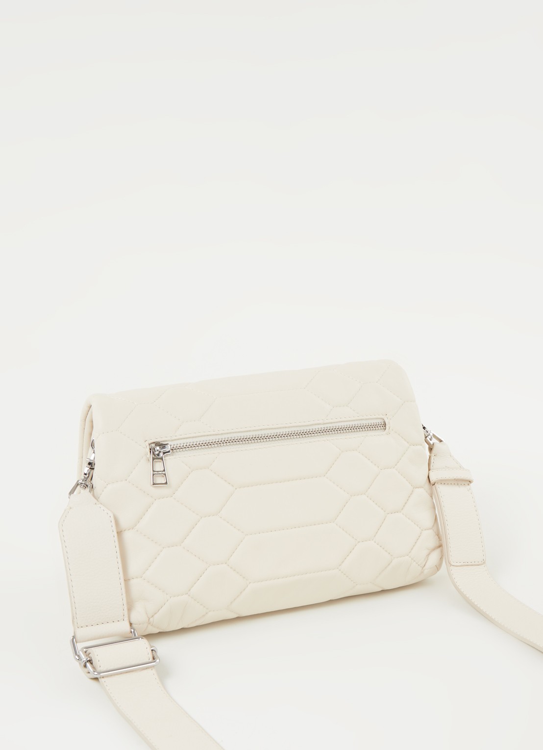 Zadig&Voltaire Rocky XL schoudertas van lamsleer - achterkant 3 gebroken wit