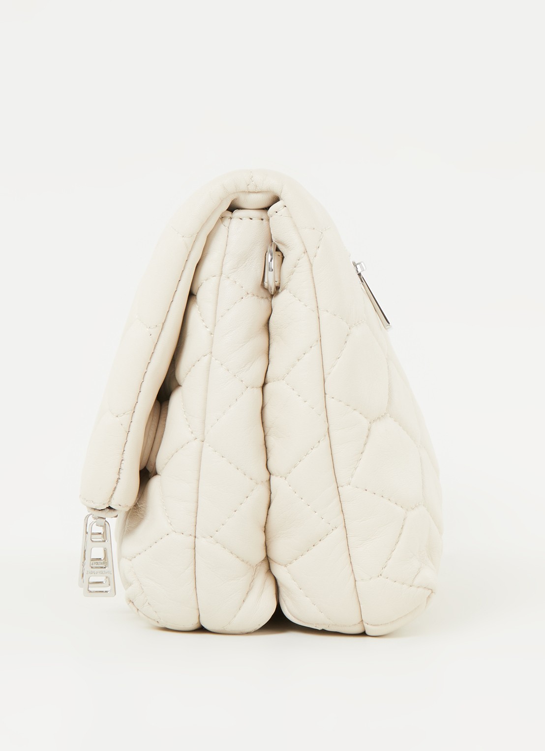 Zadig&Voltaire Rocky XL schoudertas van lamsleer - detail 2 gebroken wit