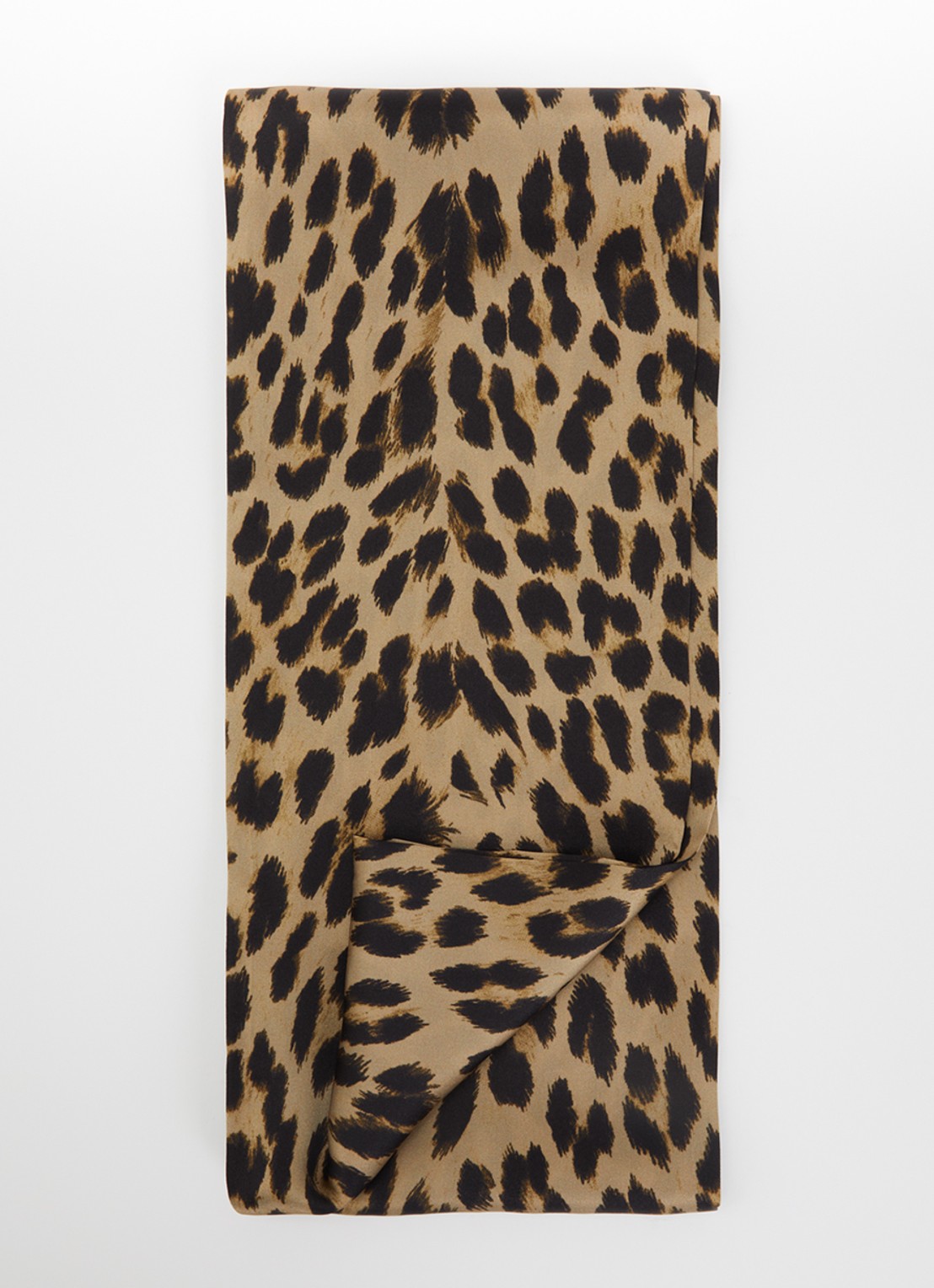 Zadig&Voltaire Rosie Leo sjaal van zijde met panterprint 15 x 230 cm  - voorkant bruin