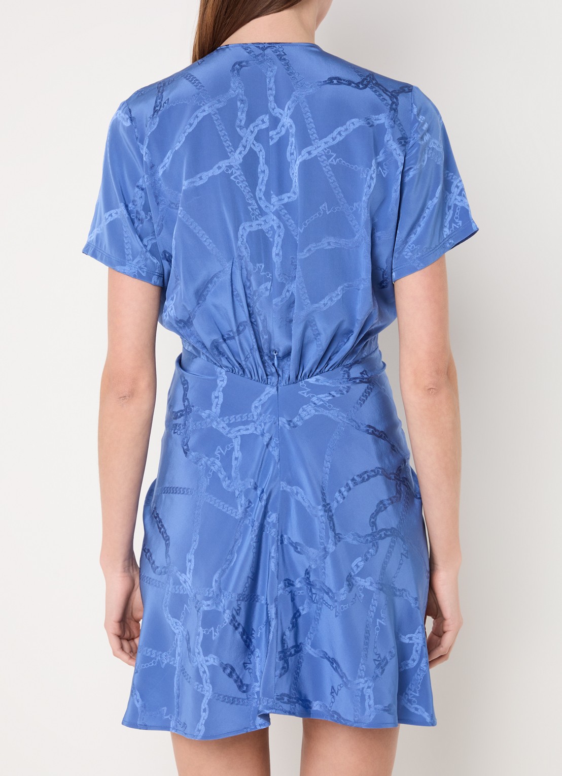 Zadig&Voltaire Rozom mini tuniekjurk van zijde met print  - achterkant 5 middenblauw