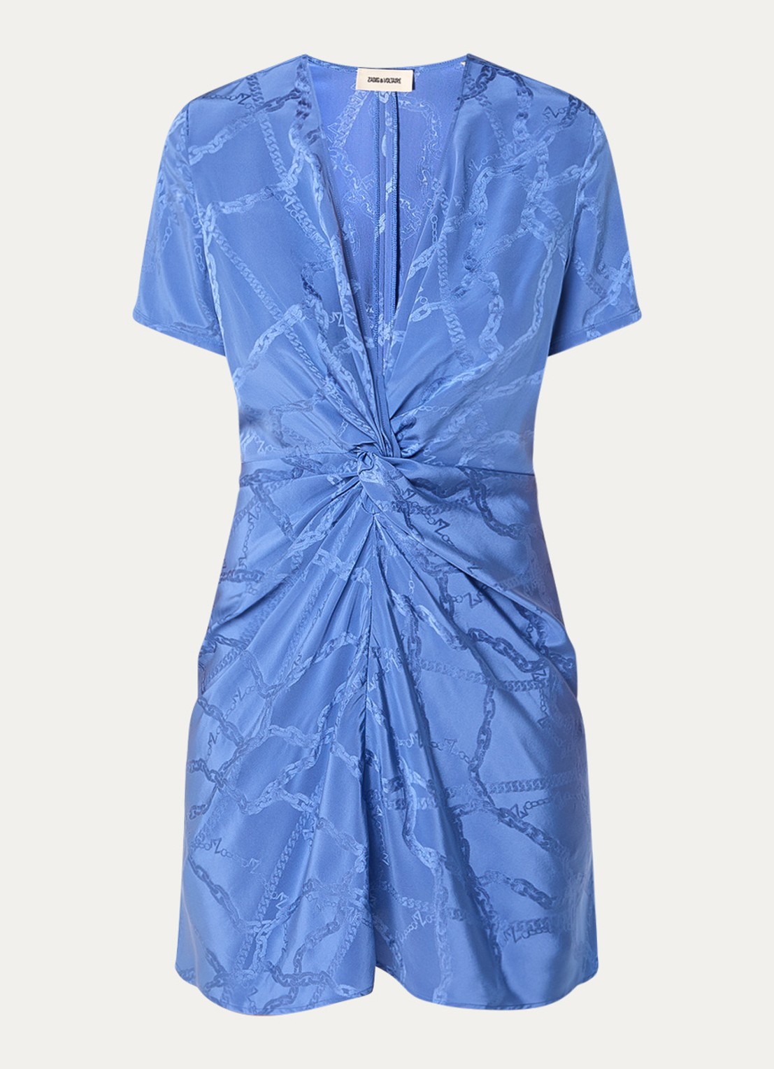 Zadig&Voltaire Rozom mini tuniekjurk van zijde met print  - voorkant 3 middenblauw