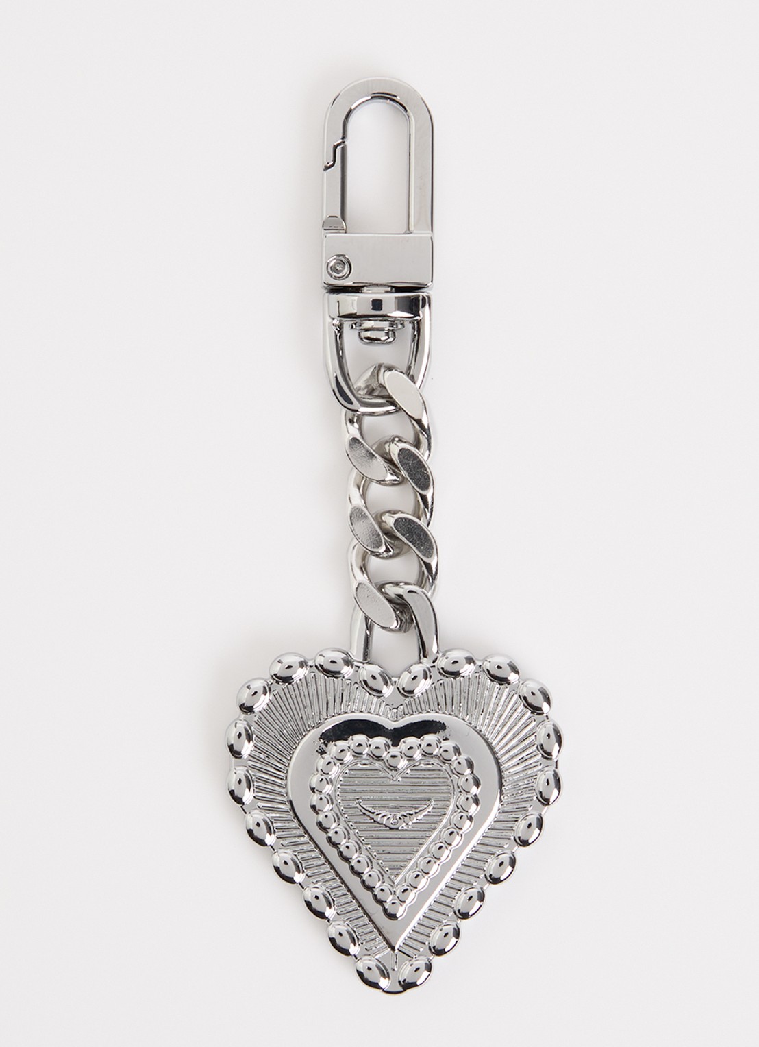 Zadig&Voltaire Santa Fe Crush sleutelhanger met logo - voorkant zilver