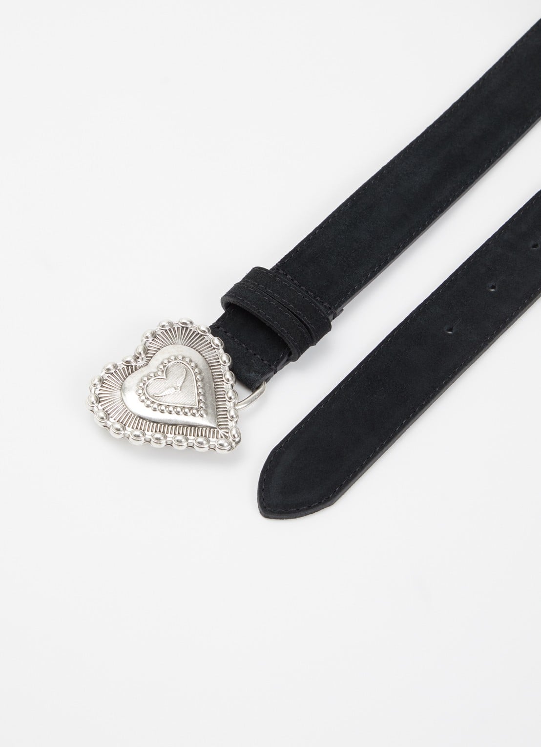 Zadig&Voltaire Santa Fe riem van suède - detail zwart