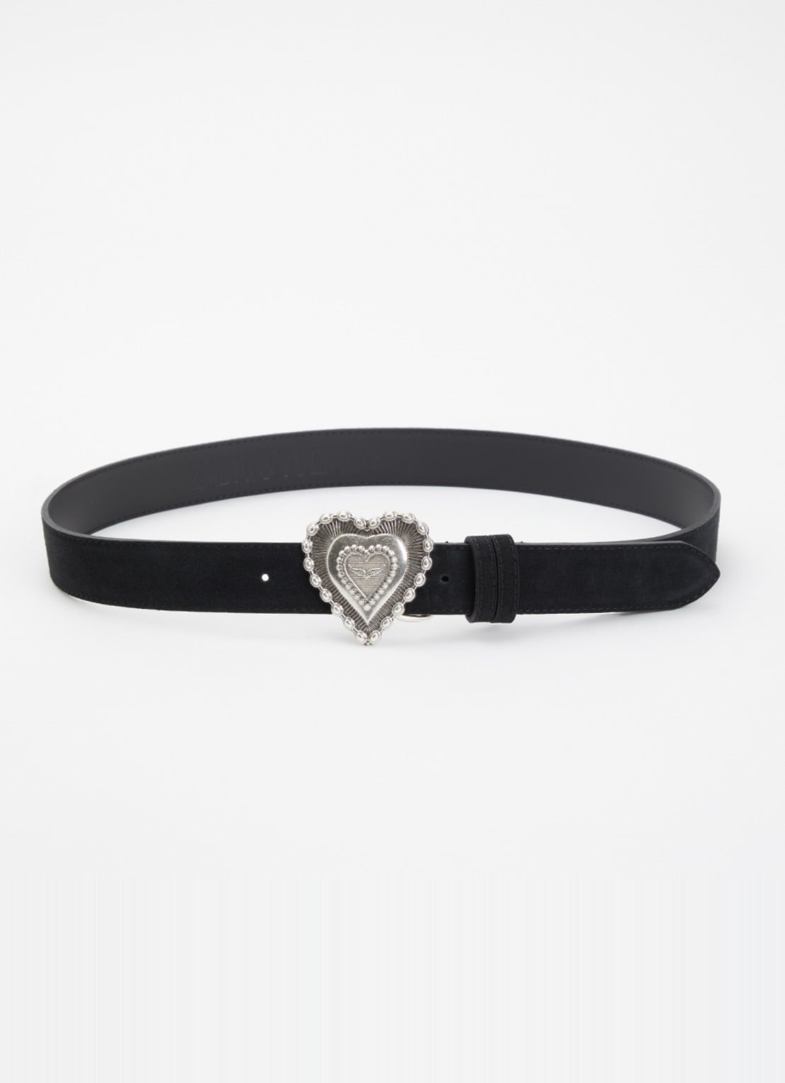 Zadig&Voltaire Santa Fe riem van suède - voorkant 2 zwart
