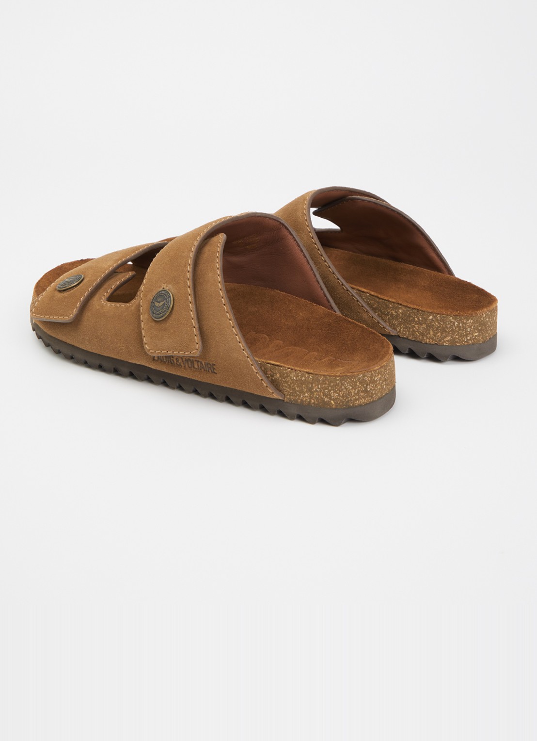 Zadig&Voltaire Santa Fe sandaal van suède - achterkant cognac