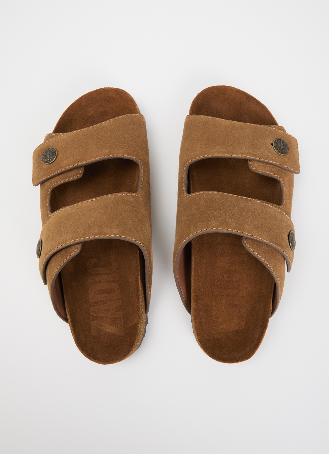 Zadig&Voltaire Santa Fe sandaal van suède - detail 3 cognac