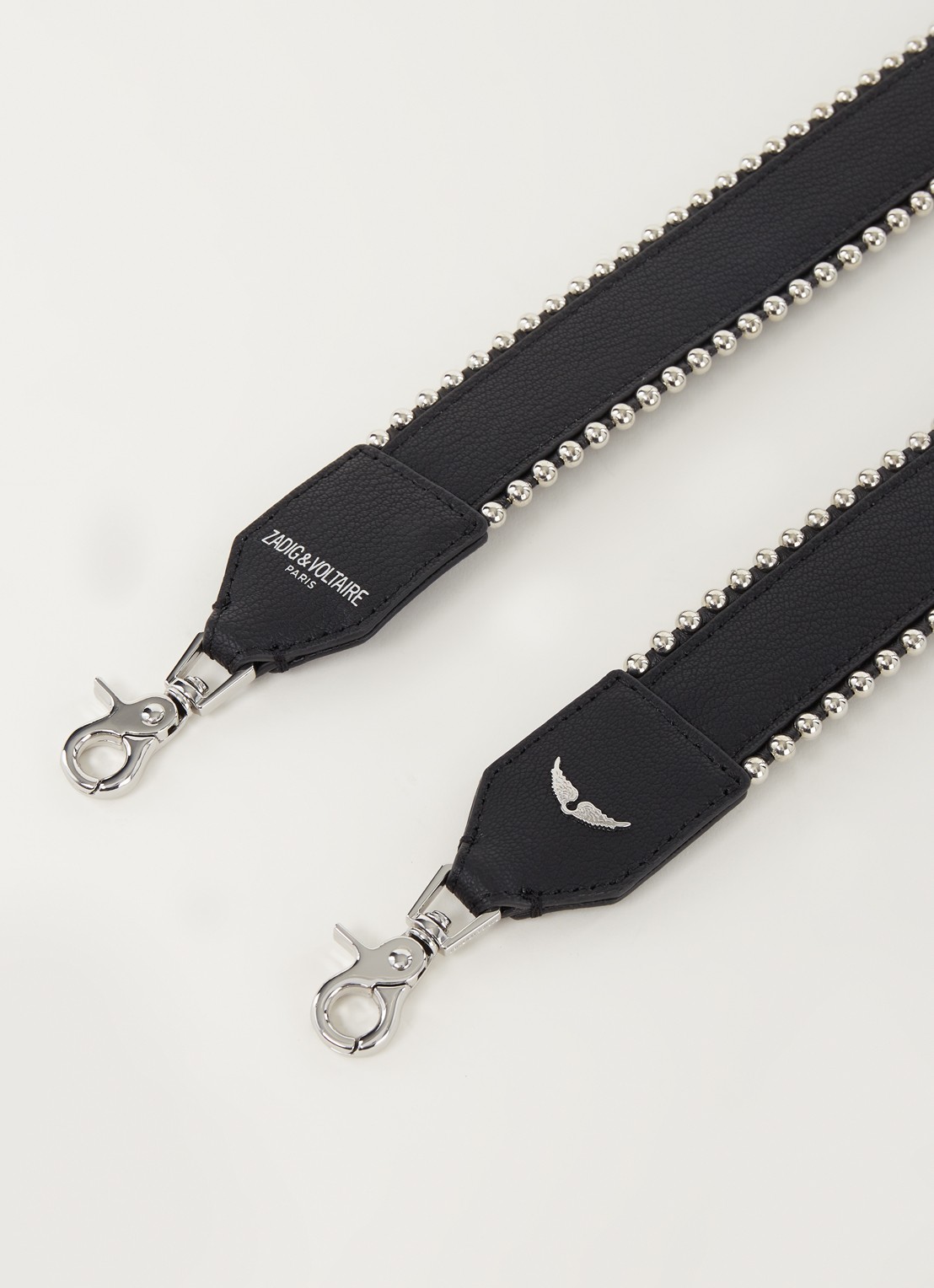 Zadig&Voltaire Schouderriem van leer met studs - detail 2 zwart