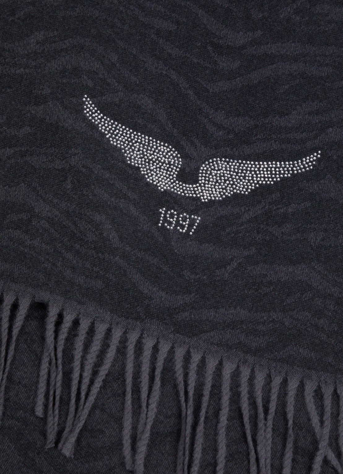 Zadig&Voltaire Sjaal met tijgerprint en pailletten 65 x 185 cm - detail 2 zwart
