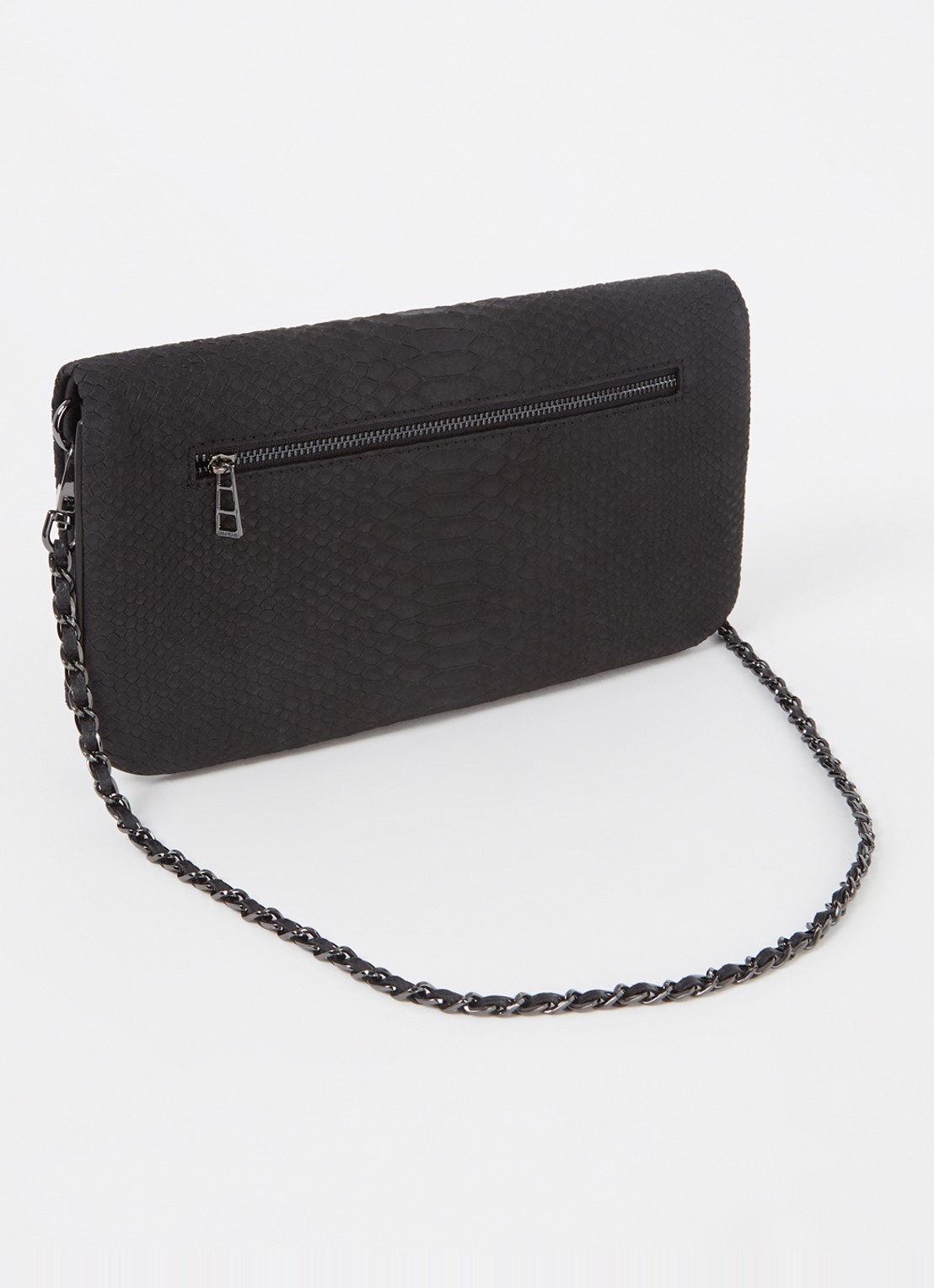Zadig&Voltaire Soft Savage Rock clutch van kalfsleer - achterkant zwart
