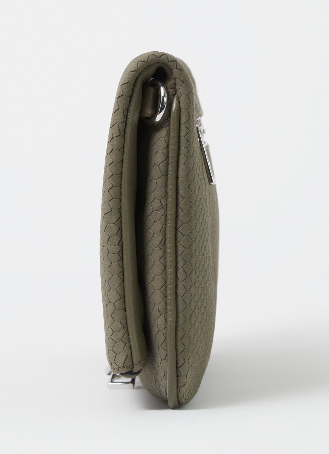 Zadig&Voltaire Soft Savage Rock clutch van kalfsleer - detail 3 bronsgroen