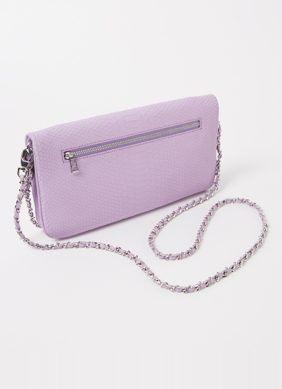 Zadig&Voltaire Soft Savage Rock clutch van kalfsleer - achterkant 6 lila