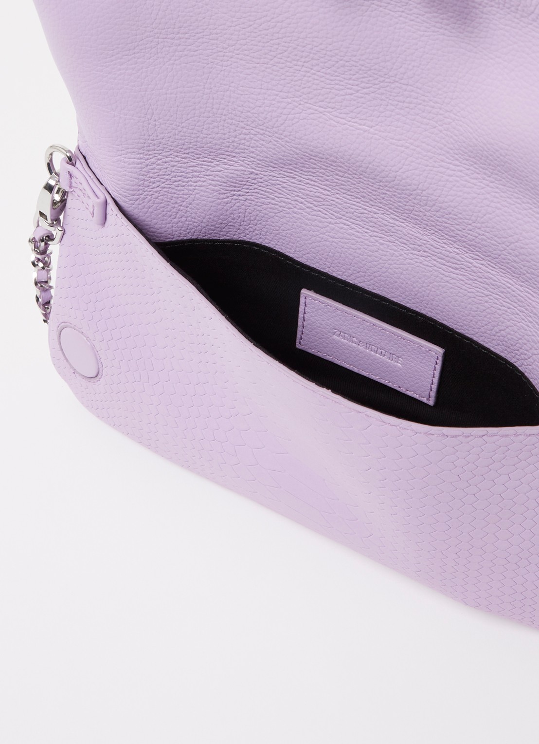 Zadig&Voltaire Soft Savage Rock clutch van kalfsleer - detail 4 lila