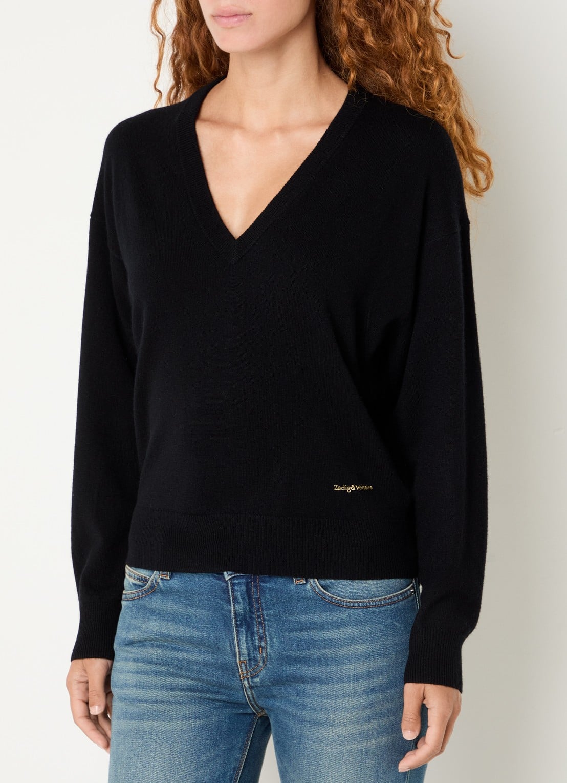 Zadig&Voltaire Soulu fijngebreide trui in kajsmierblend - detail 4 grijs