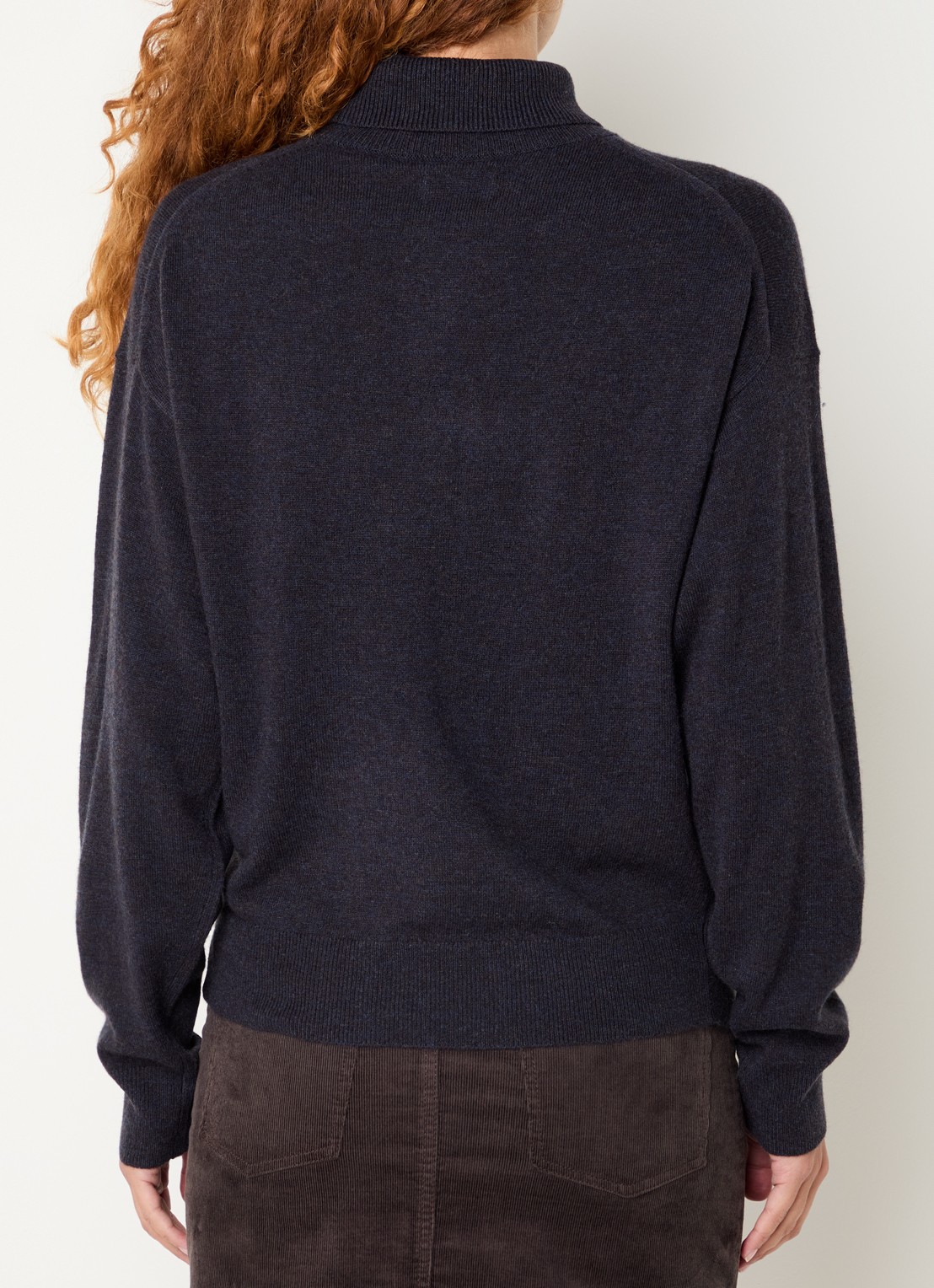 Zadig&Voltaire Souly fijngebreide coltrui in kasjmierblend - achterkant 2 donkerblauw