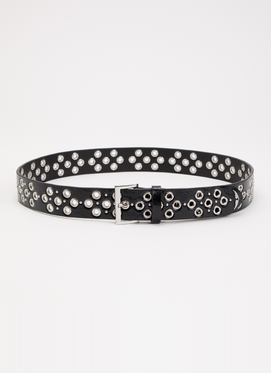 Zadig&Voltaire Starlight riem van leer - voorkant zwart