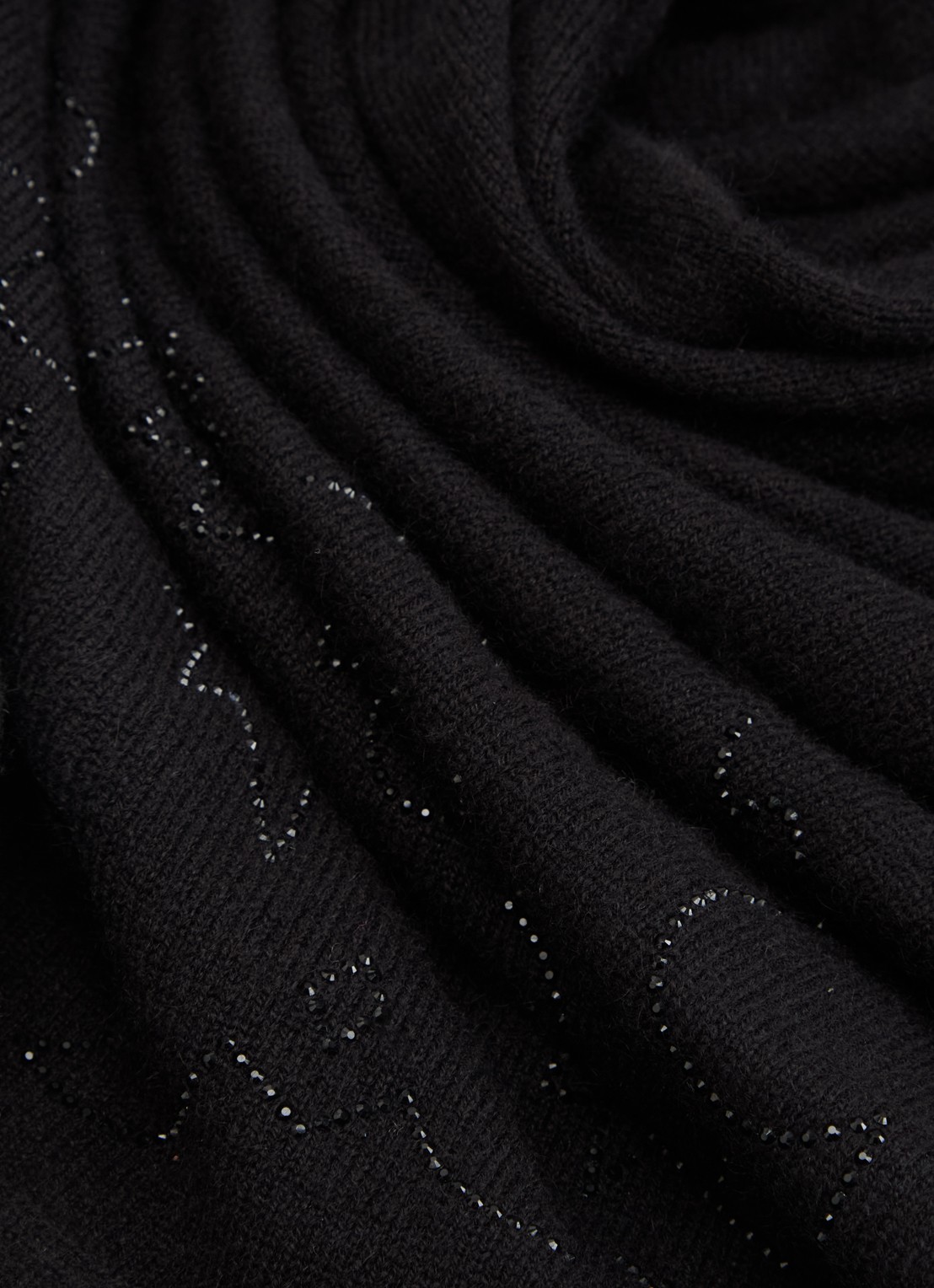 Zadig&Voltaire Stevie sjaal van kasjmier met strass 90 x 90 cm - detail 2 zwart